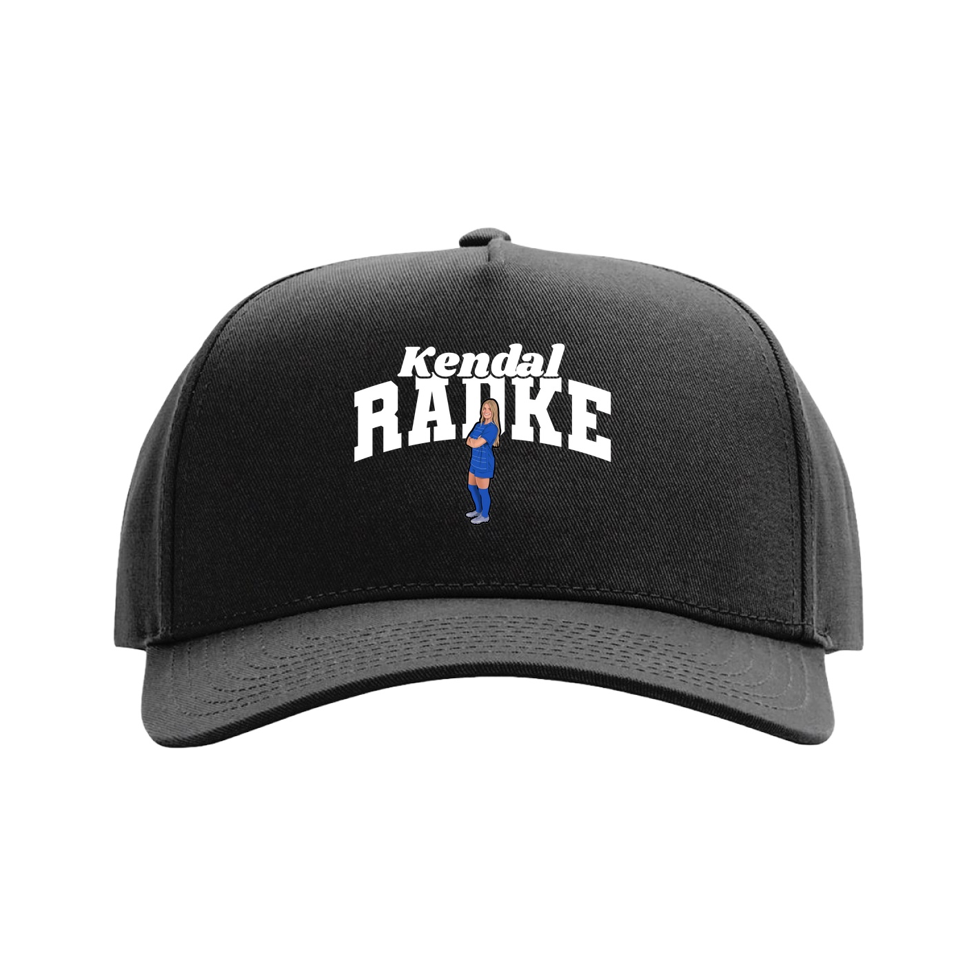 Full Fabric Five-Panel Champ Cap — Signature Arch in Black