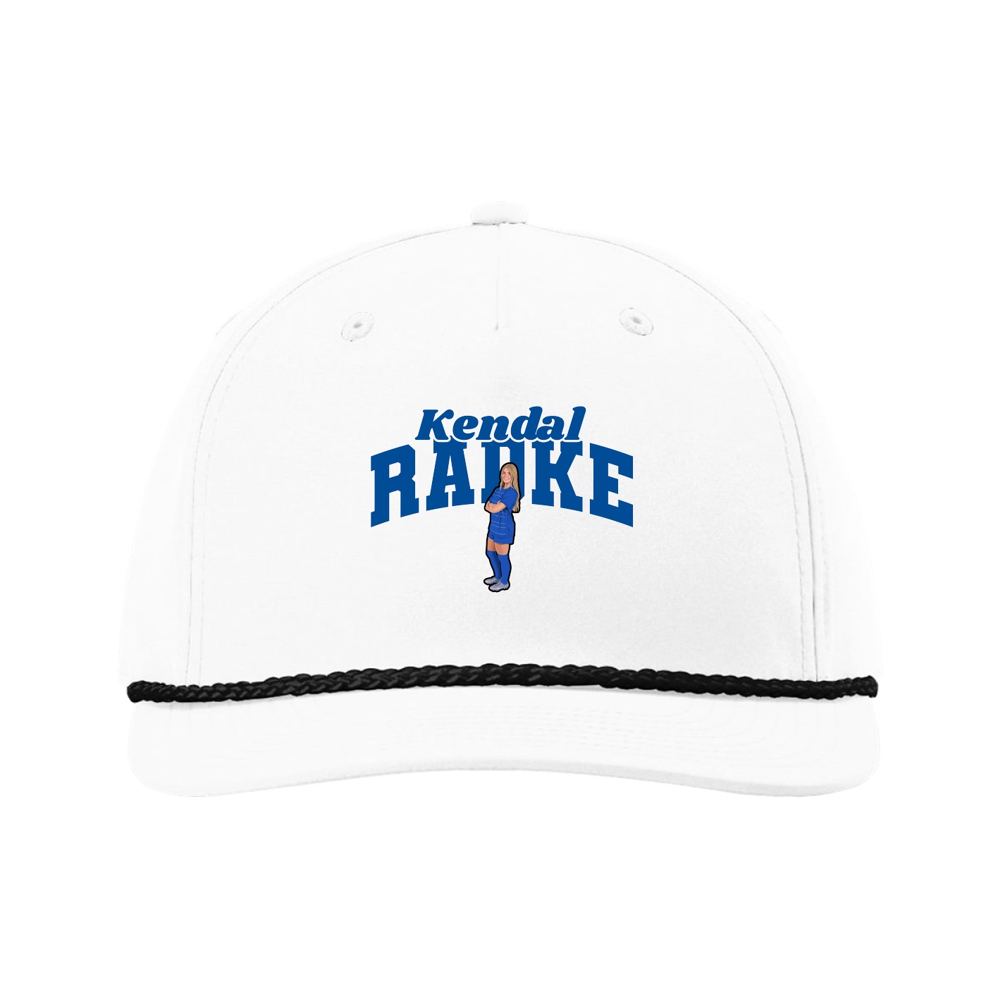 Five-Panel Classic Rope Cap — Signature Arch in White