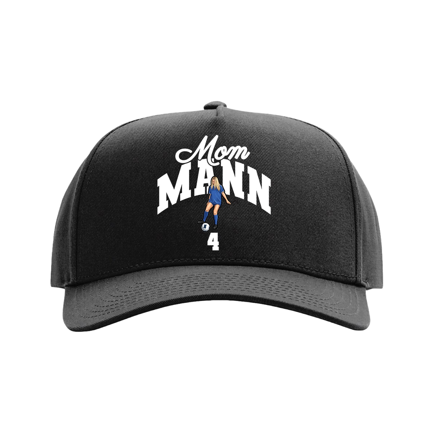 Full Fabric Five-Panel Champ Cap — Mothers Day Arch in Black