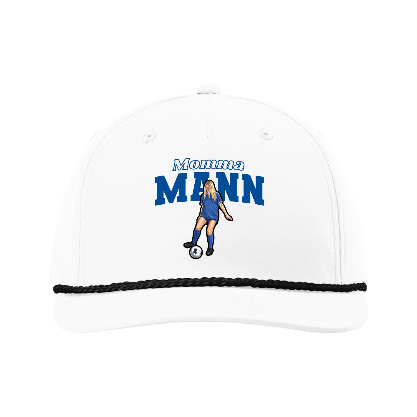 Five-Panel Classic Rope Cap — Mothers Day Block in White