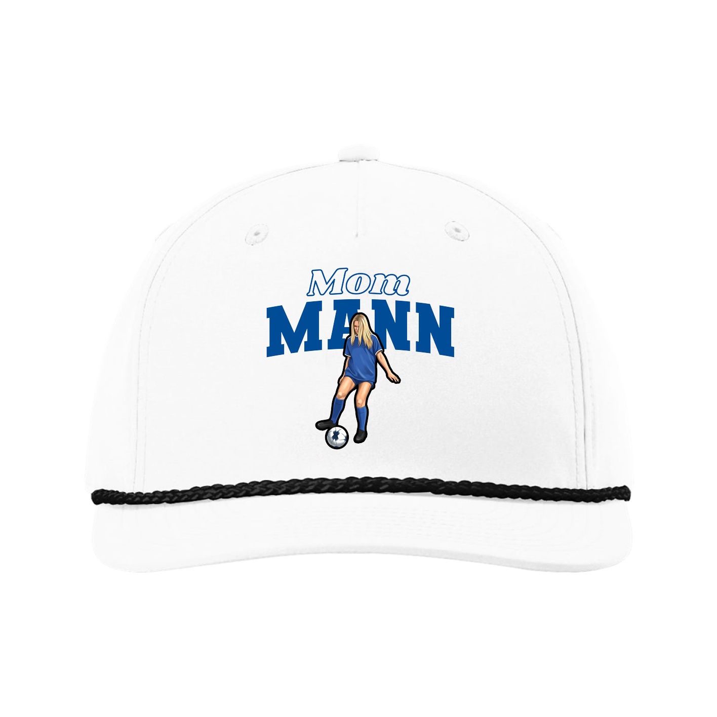 Five-Panel Classic Rope Cap — Mothers Day Block in White