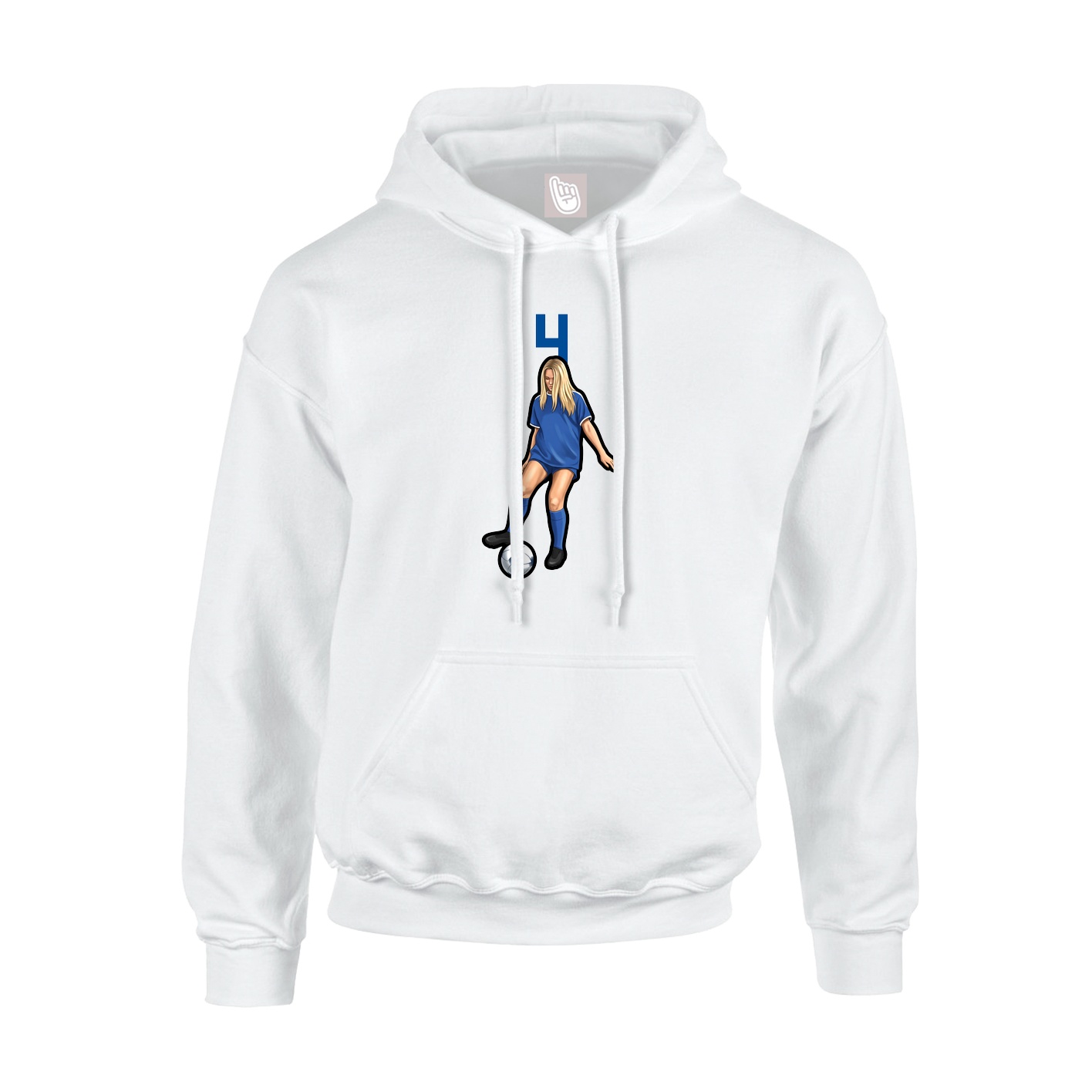 Youth Hoodie — Number Top in White