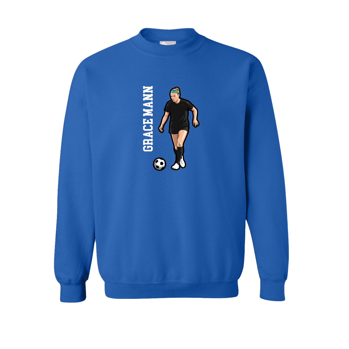 Fleece Crew — Name Vertical in Royal