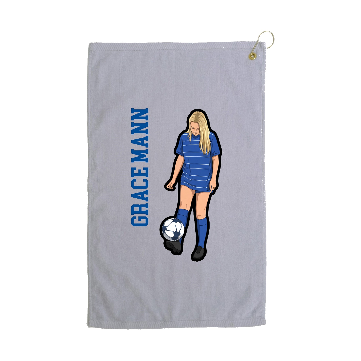 Golf Towel — Name Vertical in Grey