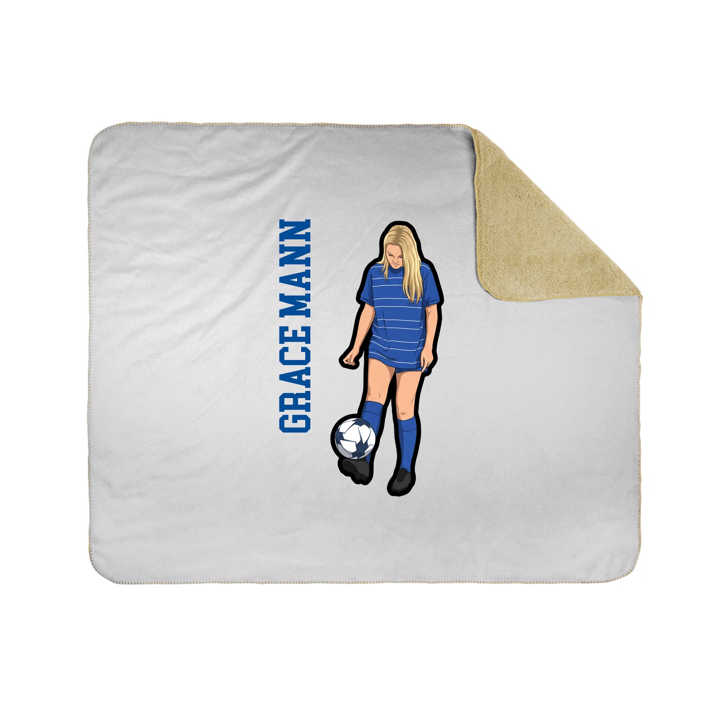Throw Blanket — Name Vertical in White