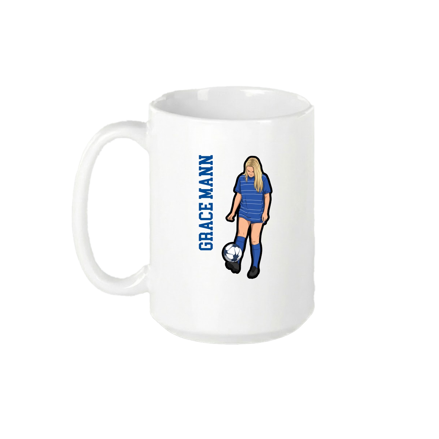 15oz Coffee Mug — Name Vertical in White