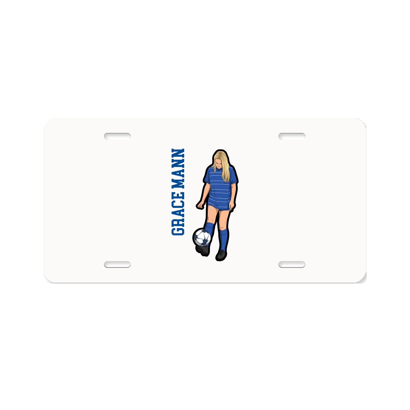 License Plate — Name Vertical in Classic