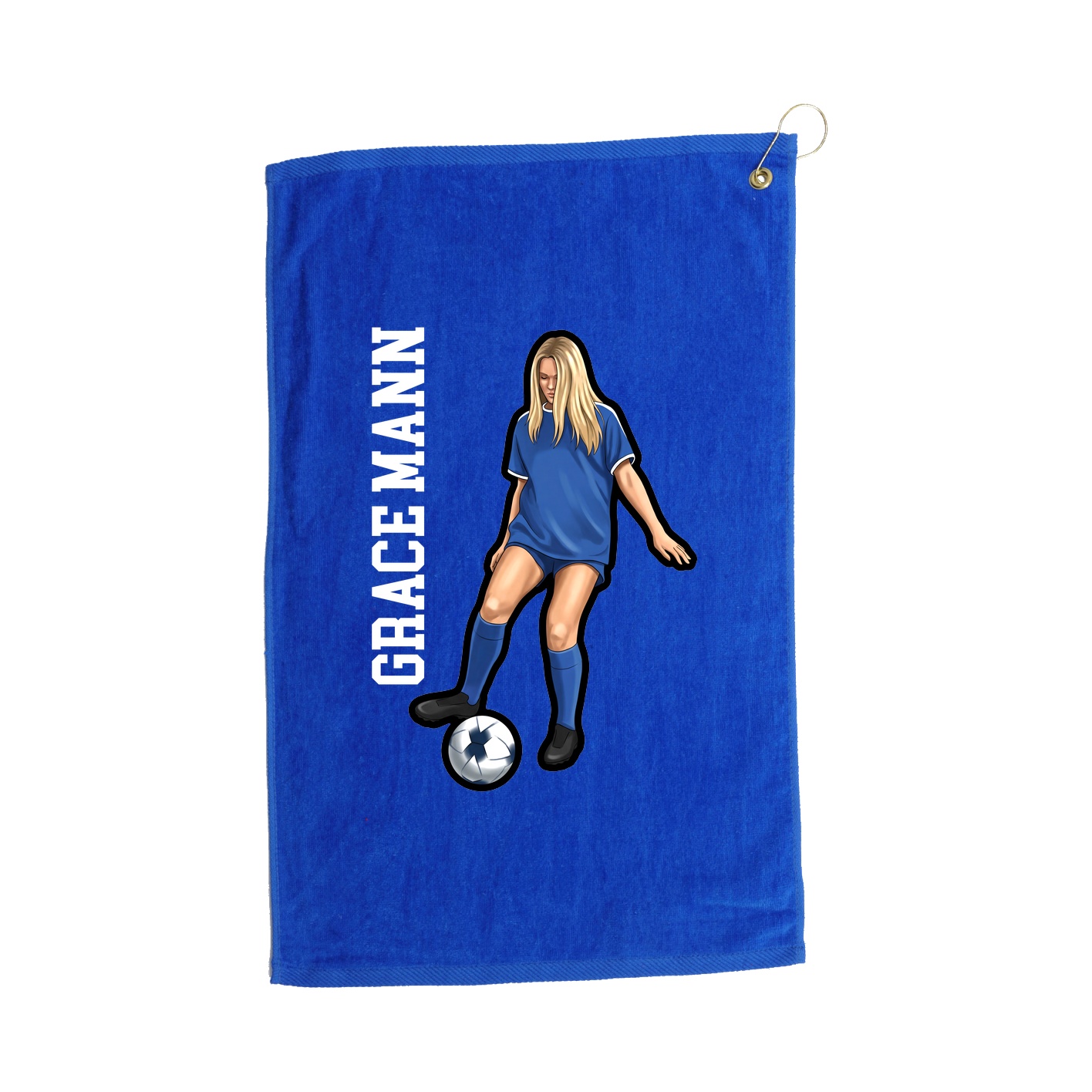 Golf Towel — Name Vertical in Royal