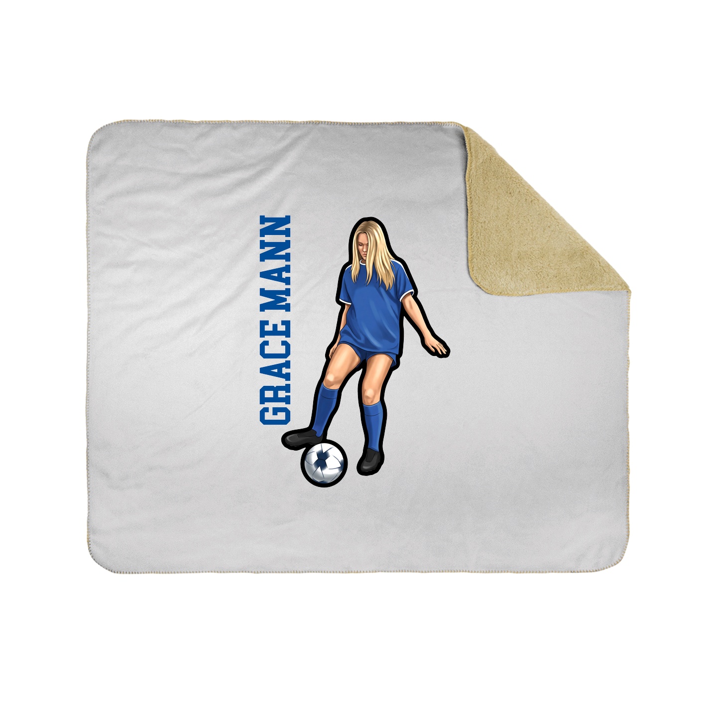 Throw Blanket — Name Vertical in White