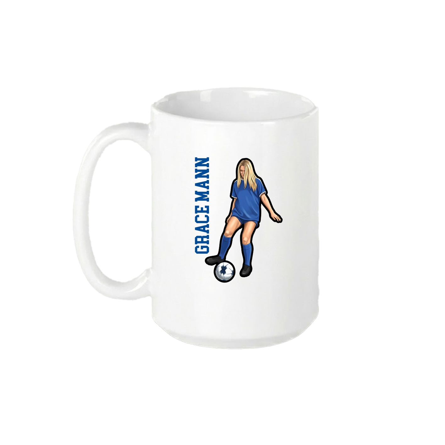 15oz Coffee Mug — Name Vertical in White