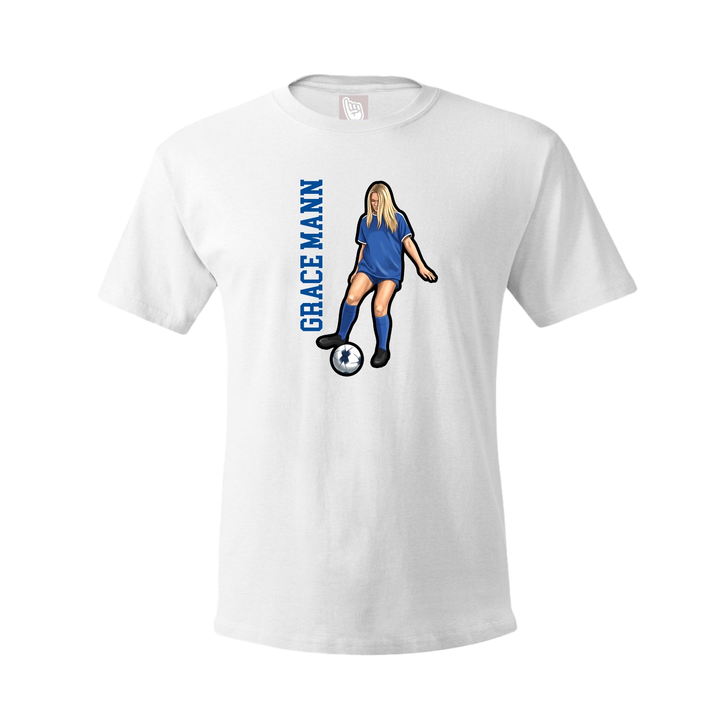 Youth Tee — Name Vertical in White