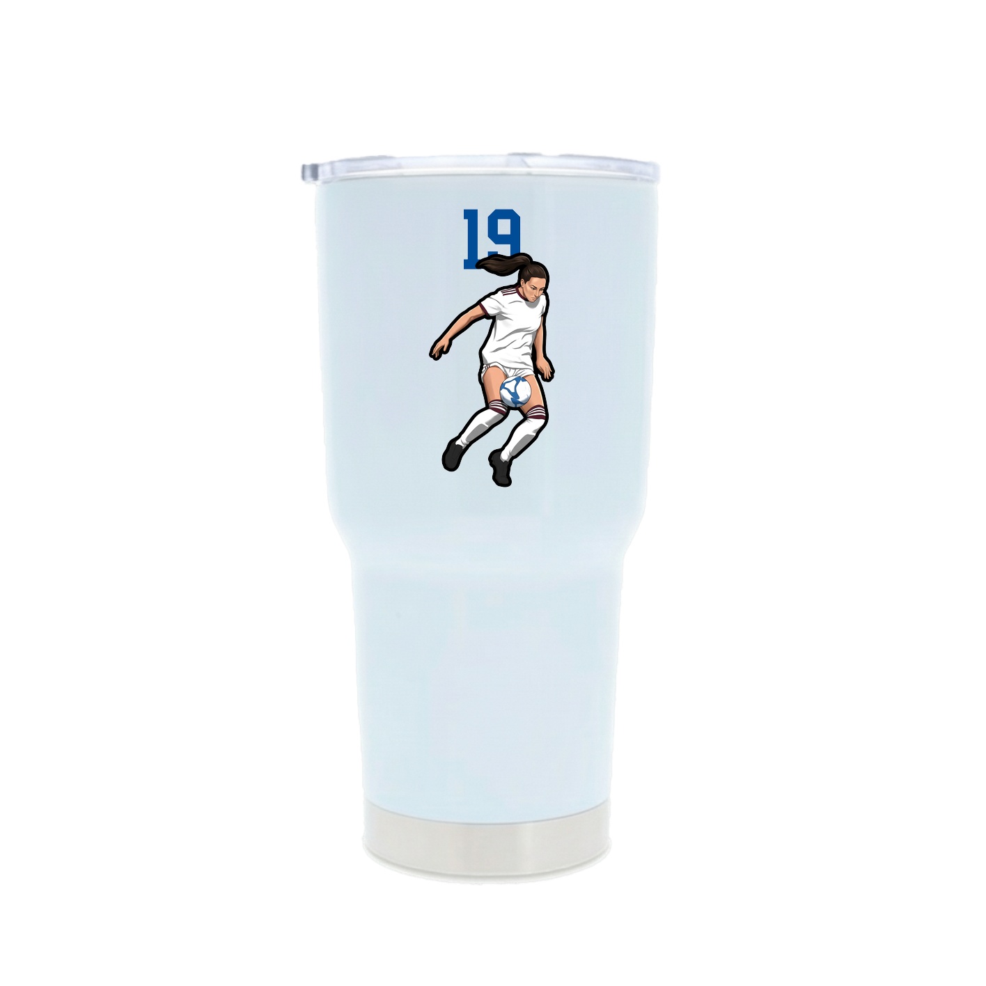30oz Stainless Steel Tumbler — Number Top in White