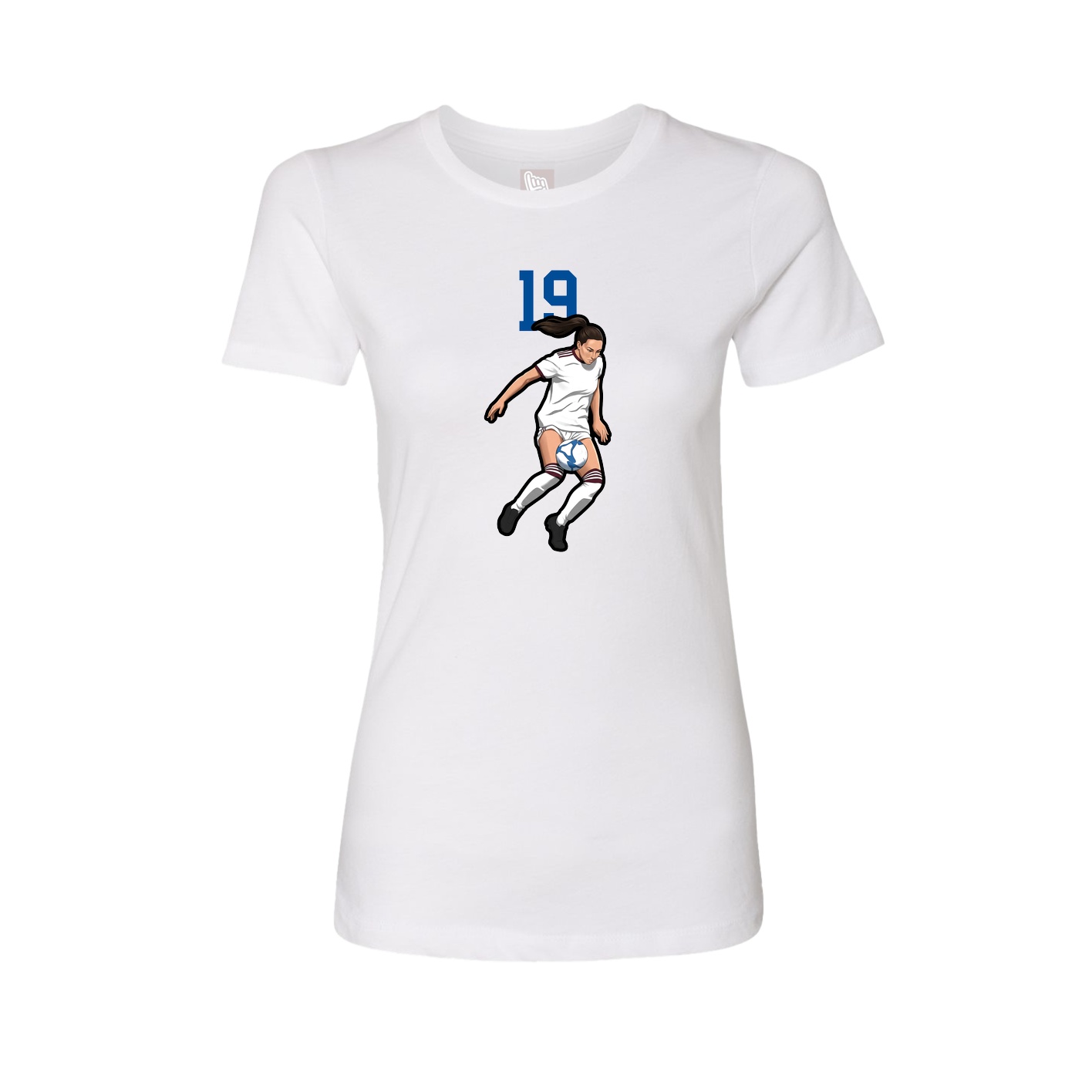 Fitted Women's Tee — Number Top in White