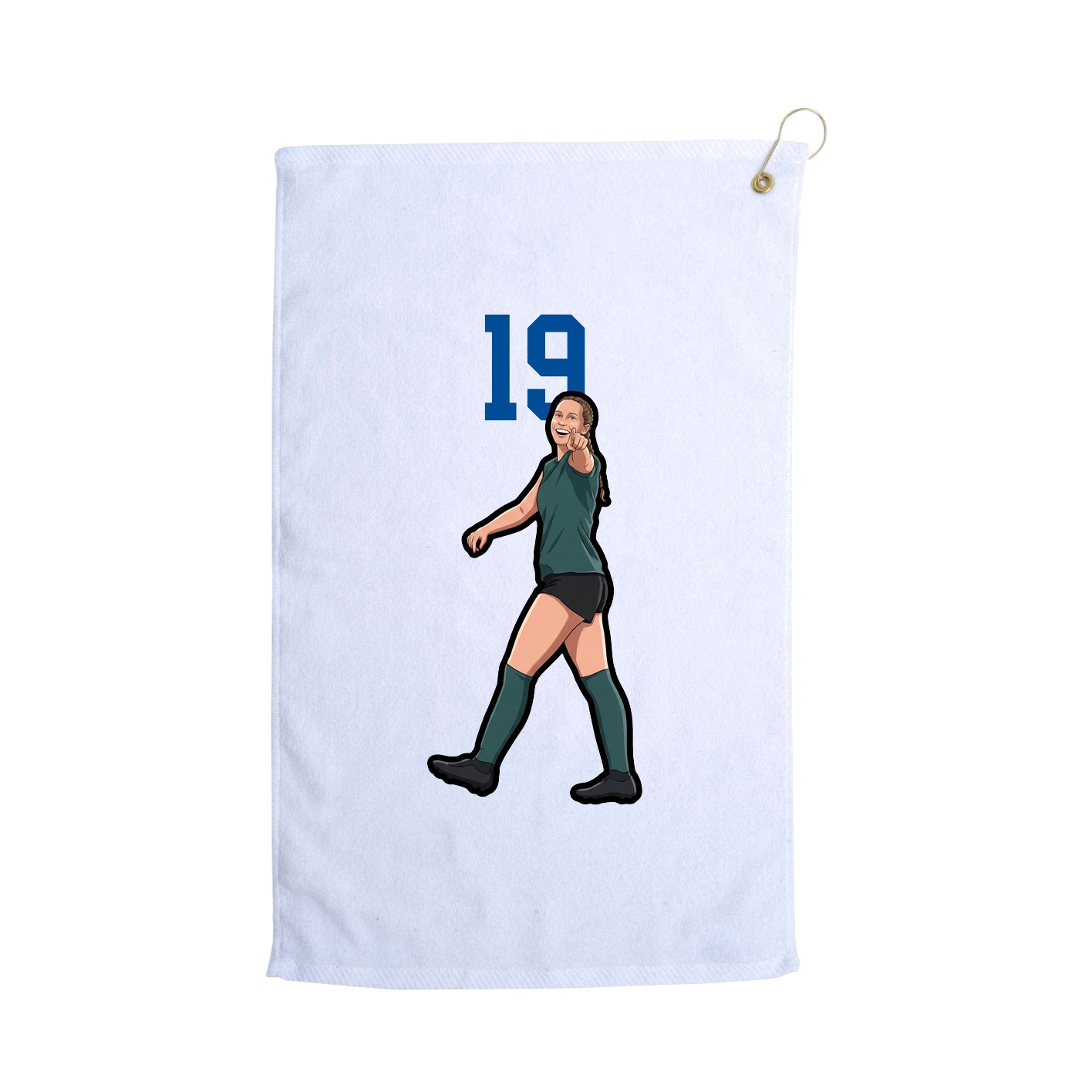 Golf Towel — Number Top in White