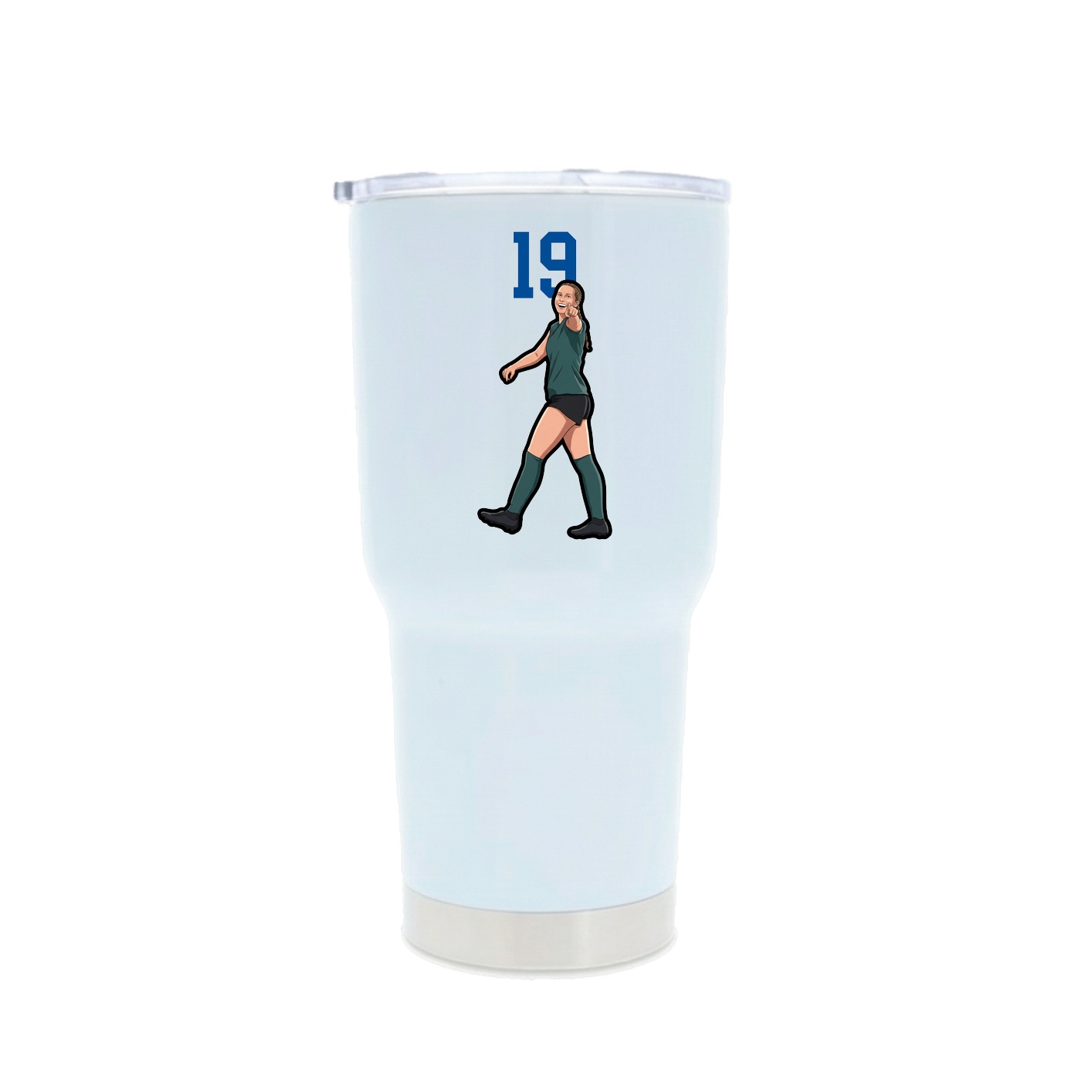30oz Stainless Steel Tumbler — Number Top in White