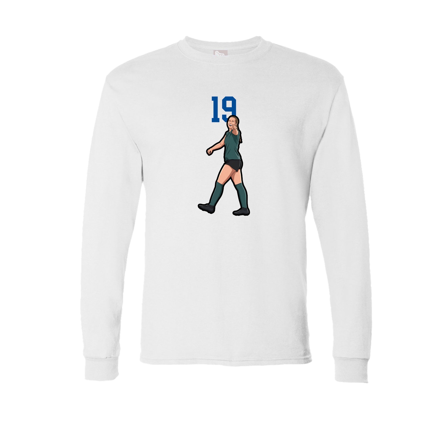 Long Sleeve Tee — Number Top in White