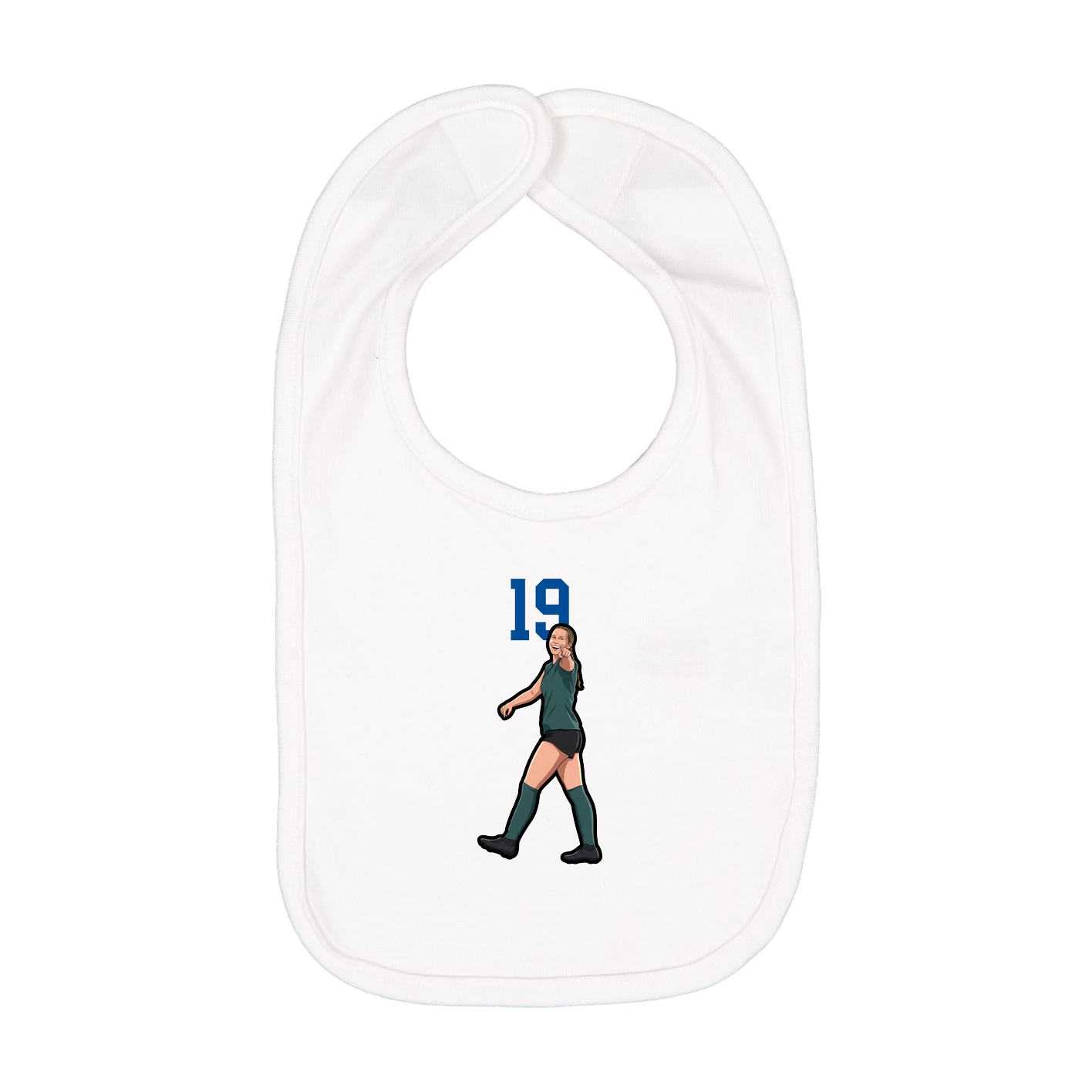 Infant Bib — Number Top in White