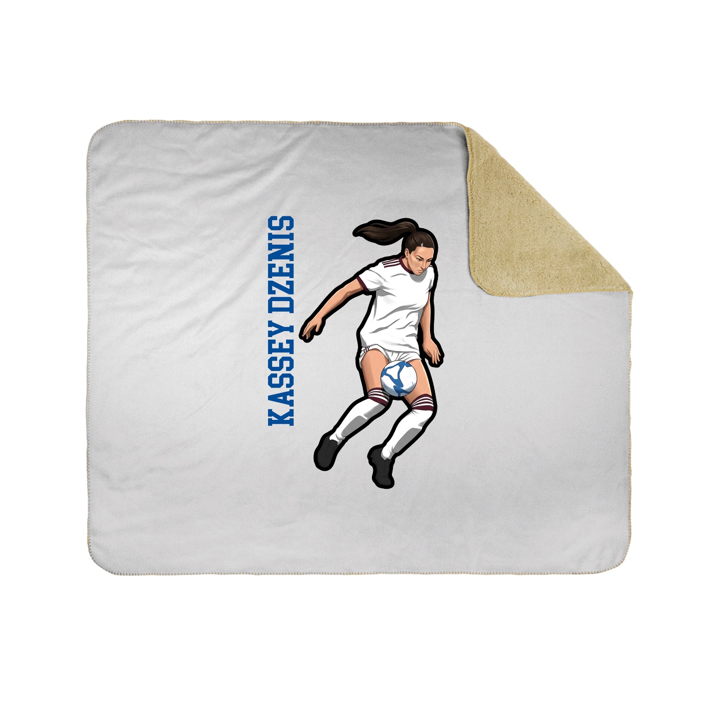 Throw Blanket — Name Vertical in White