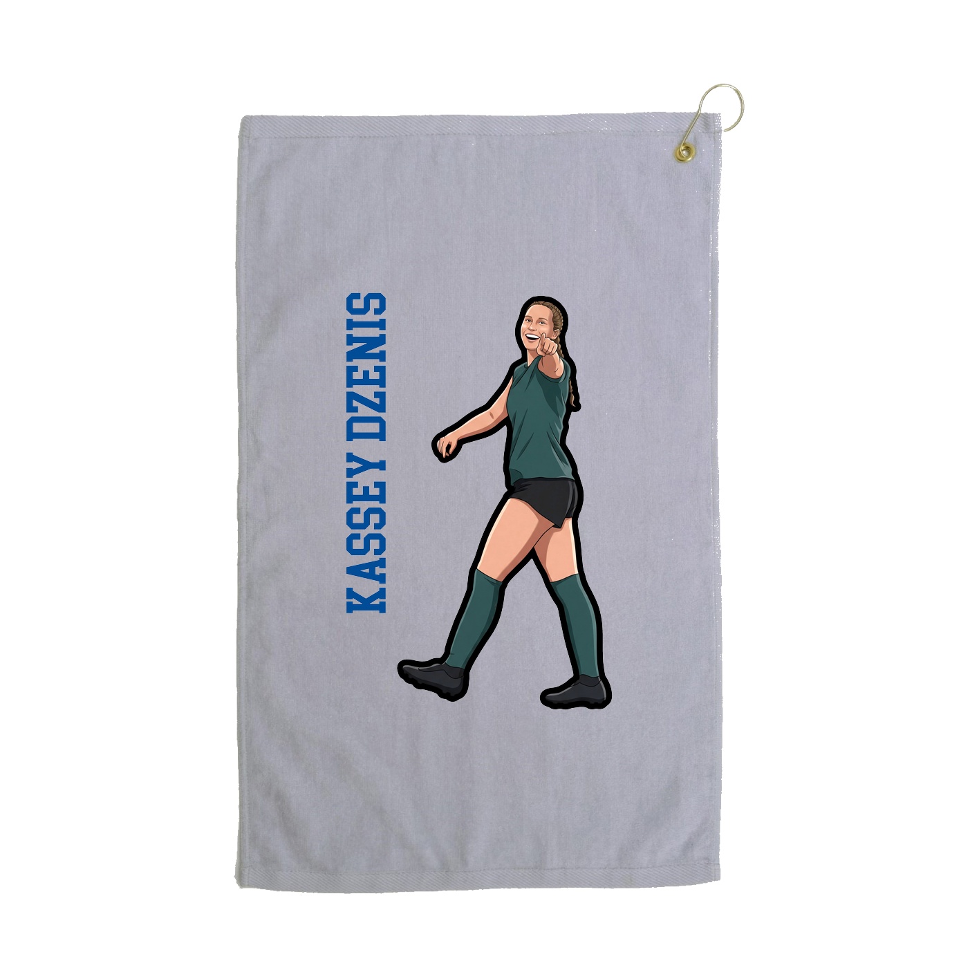 Golf Towel — Name Vertical in Grey