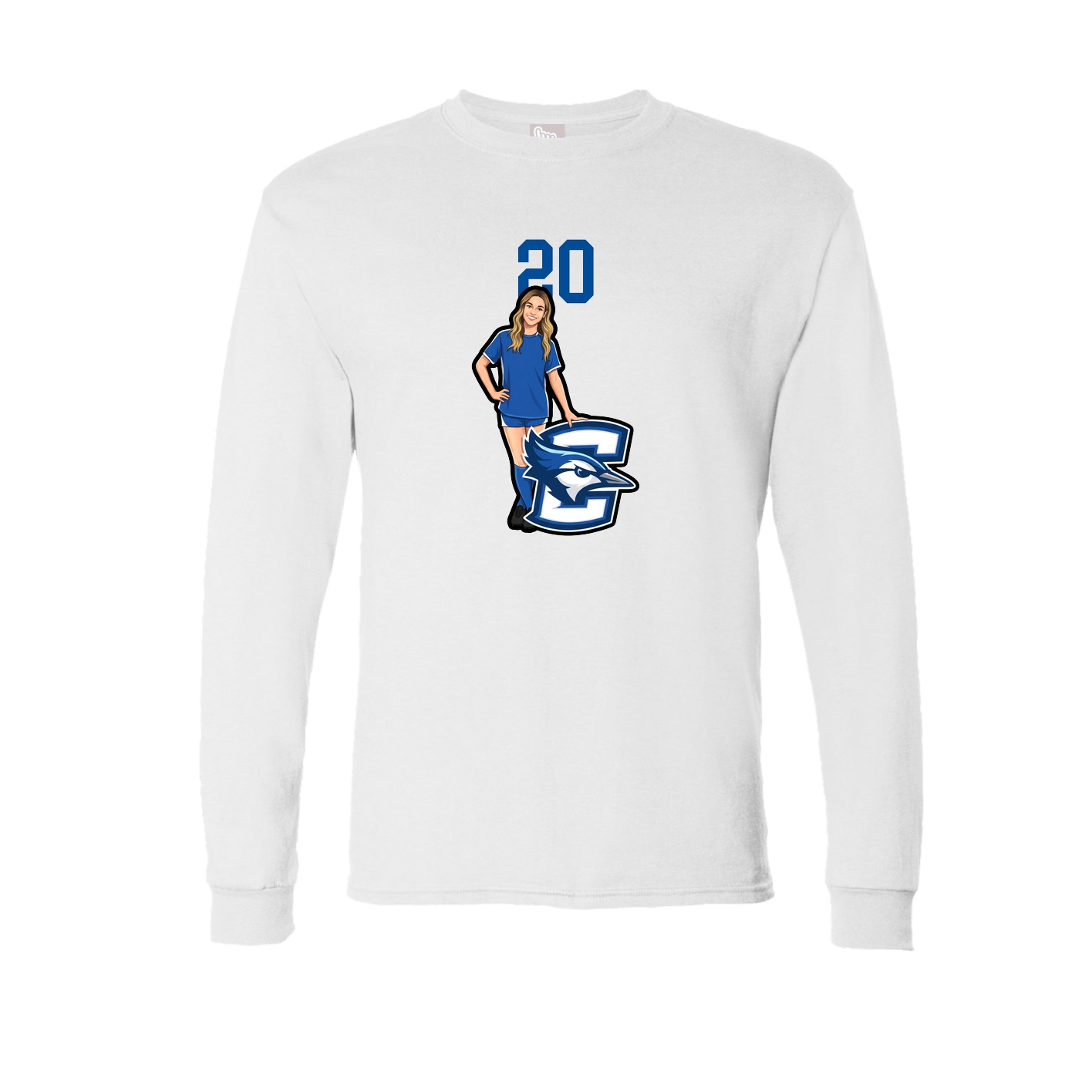 Long Sleeve Tee — Number Top in White