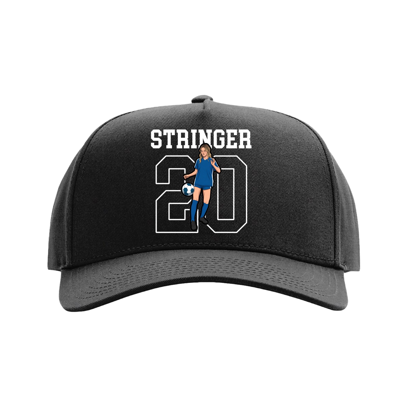 Full Fabric Five-Panel Champ Cap — Shirsey in Black