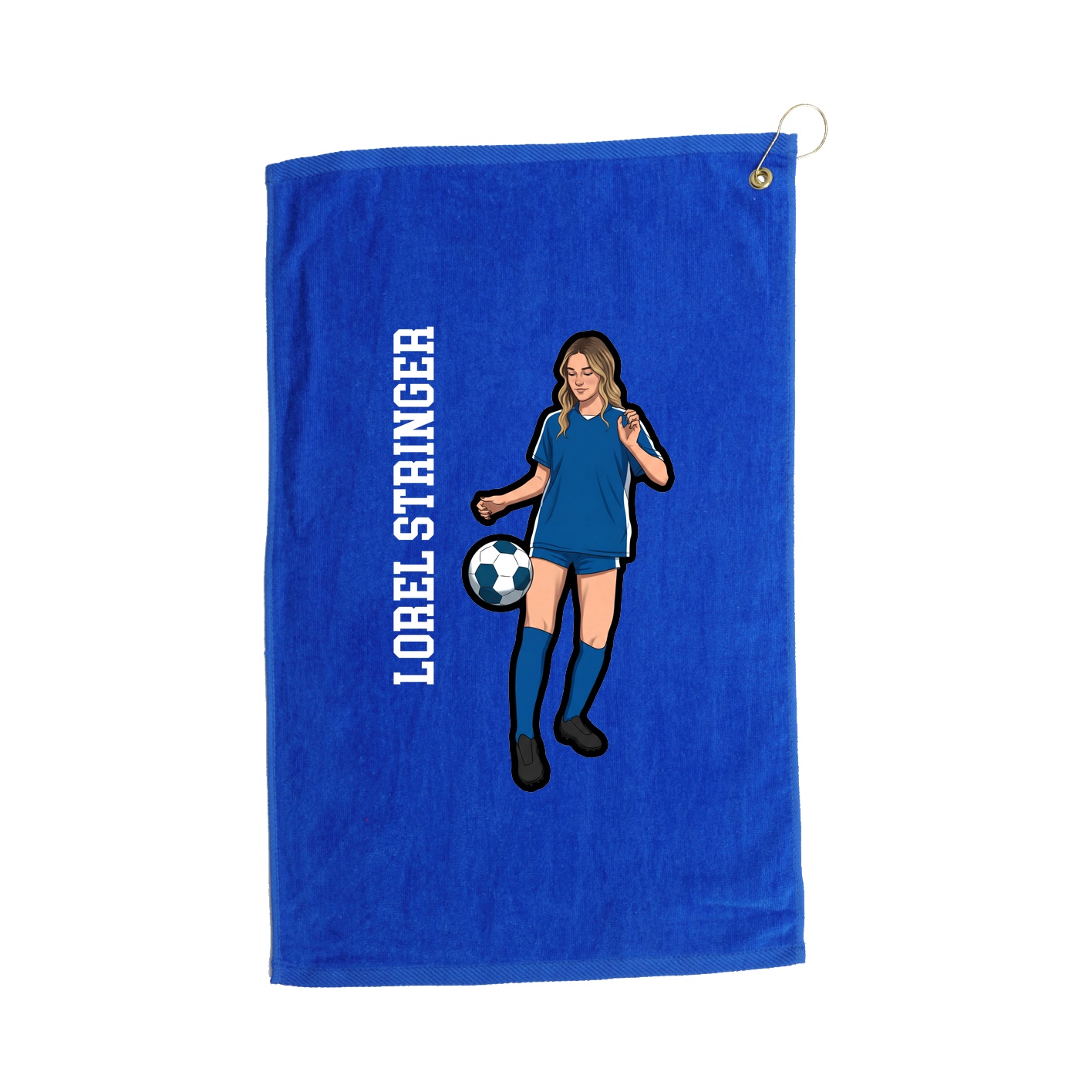 Golf Towel — Name Vertical in Royal