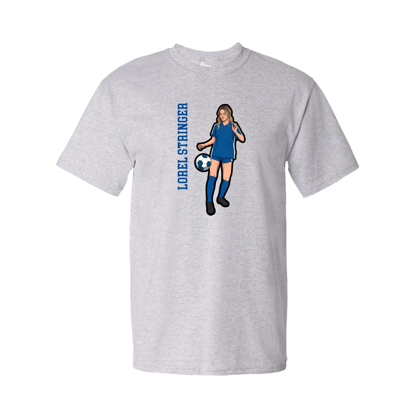 Tee — Name Vertical in Grey