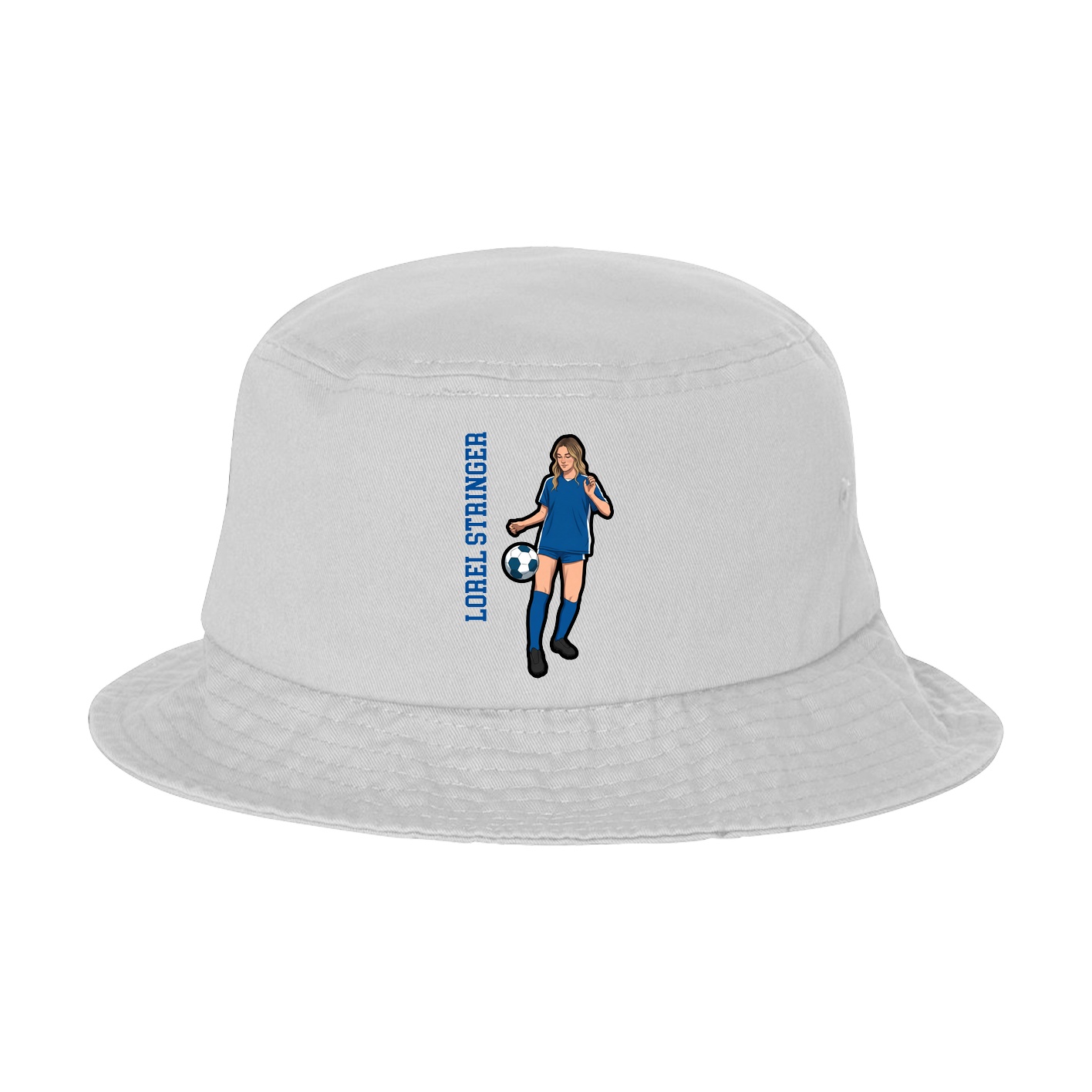 Bucket Cap — Name Vertical in White