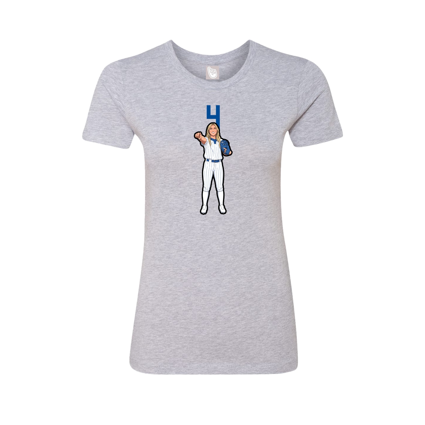 Fitted Women's Tee — Number Top in Grey