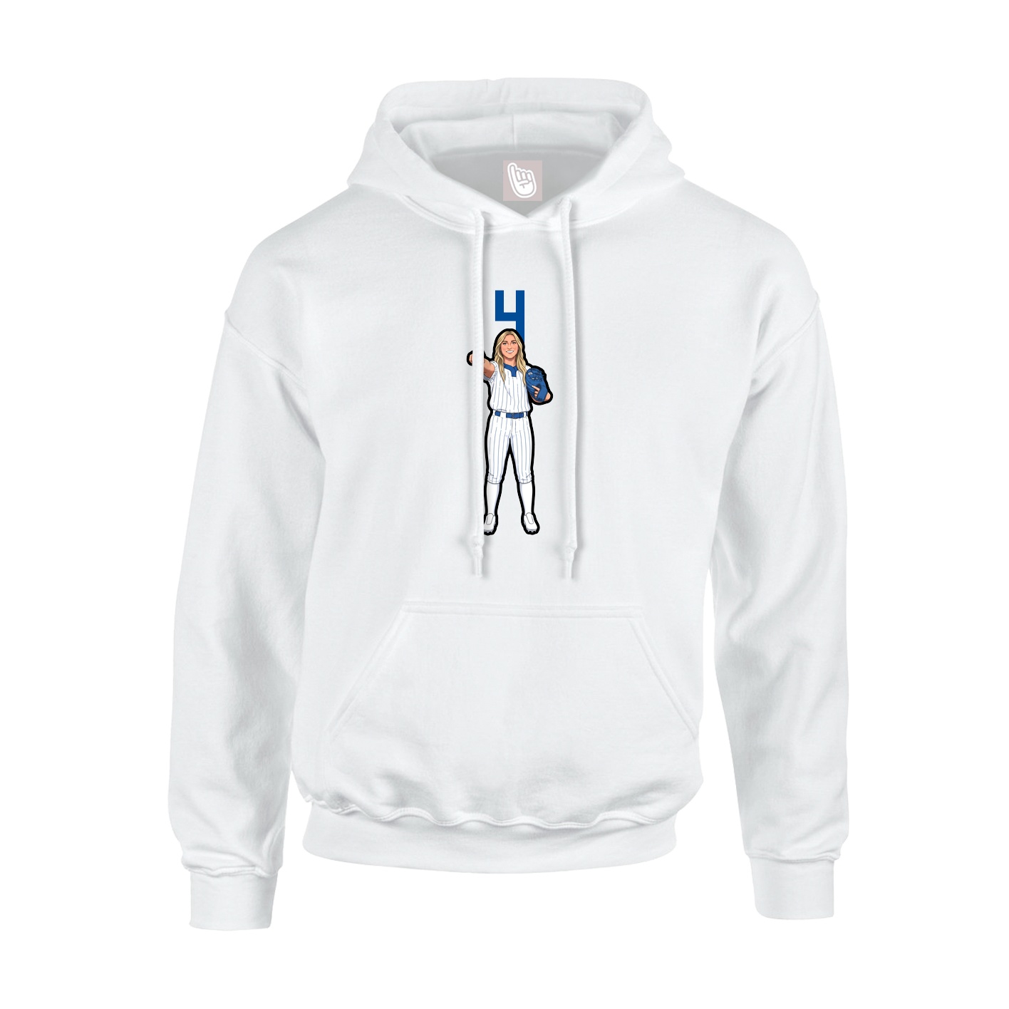Hoodie — Number Top in White