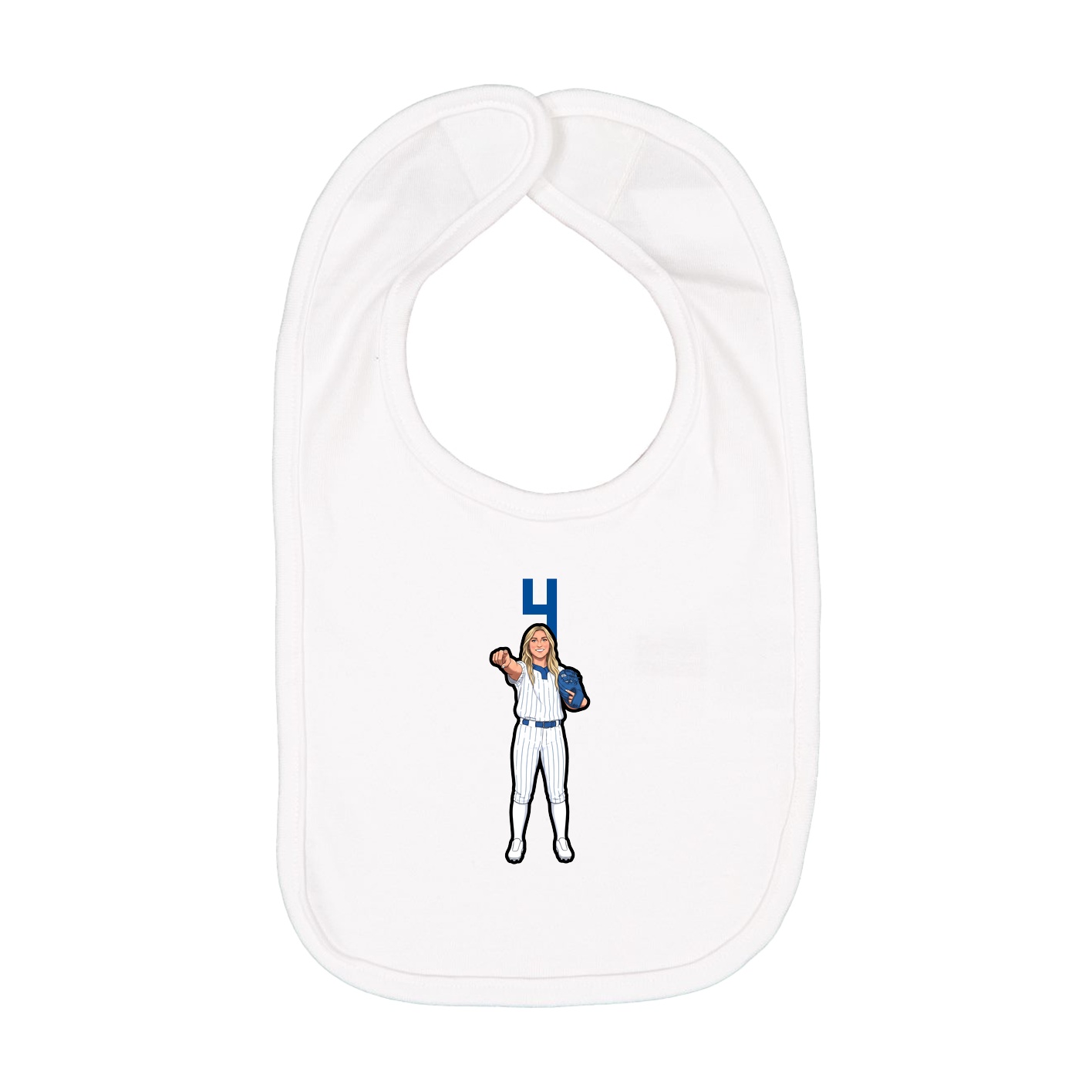 Infant Bib — Number Top in White