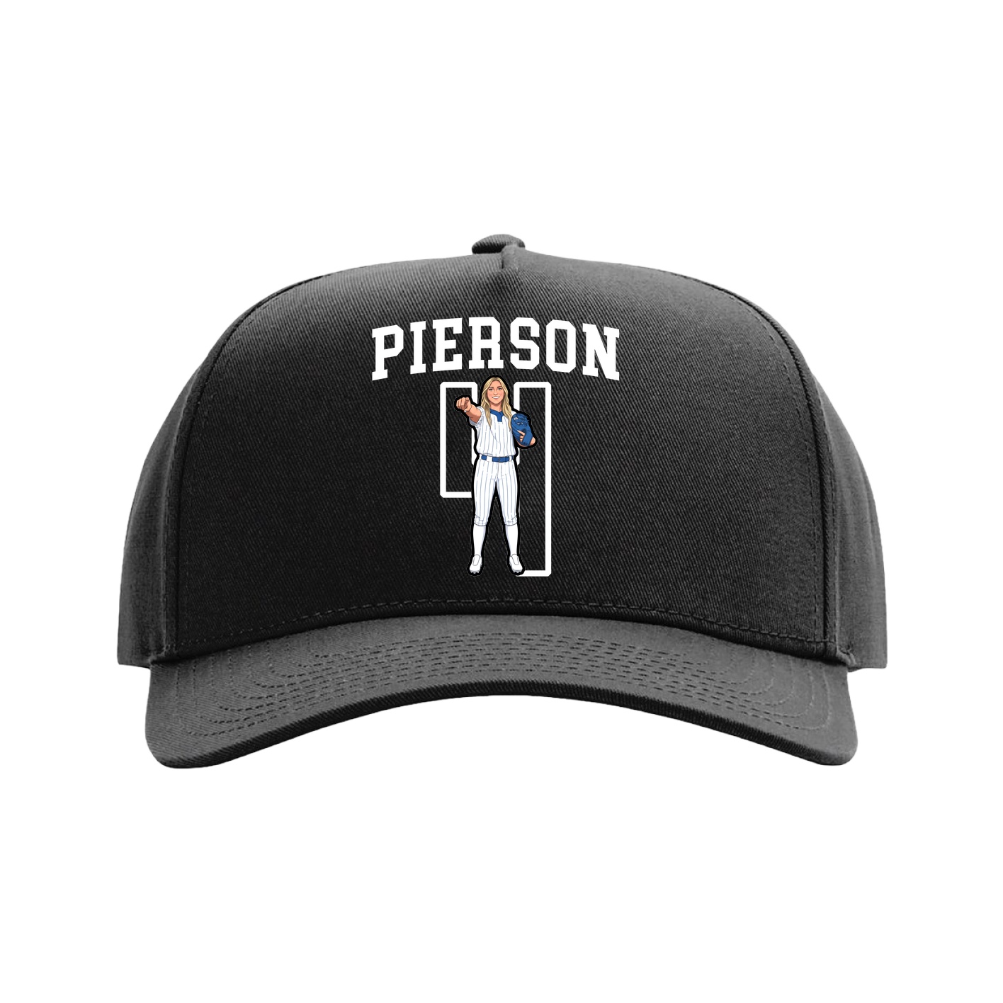Full Fabric Five-Panel Champ Cap — Shirsey in Black