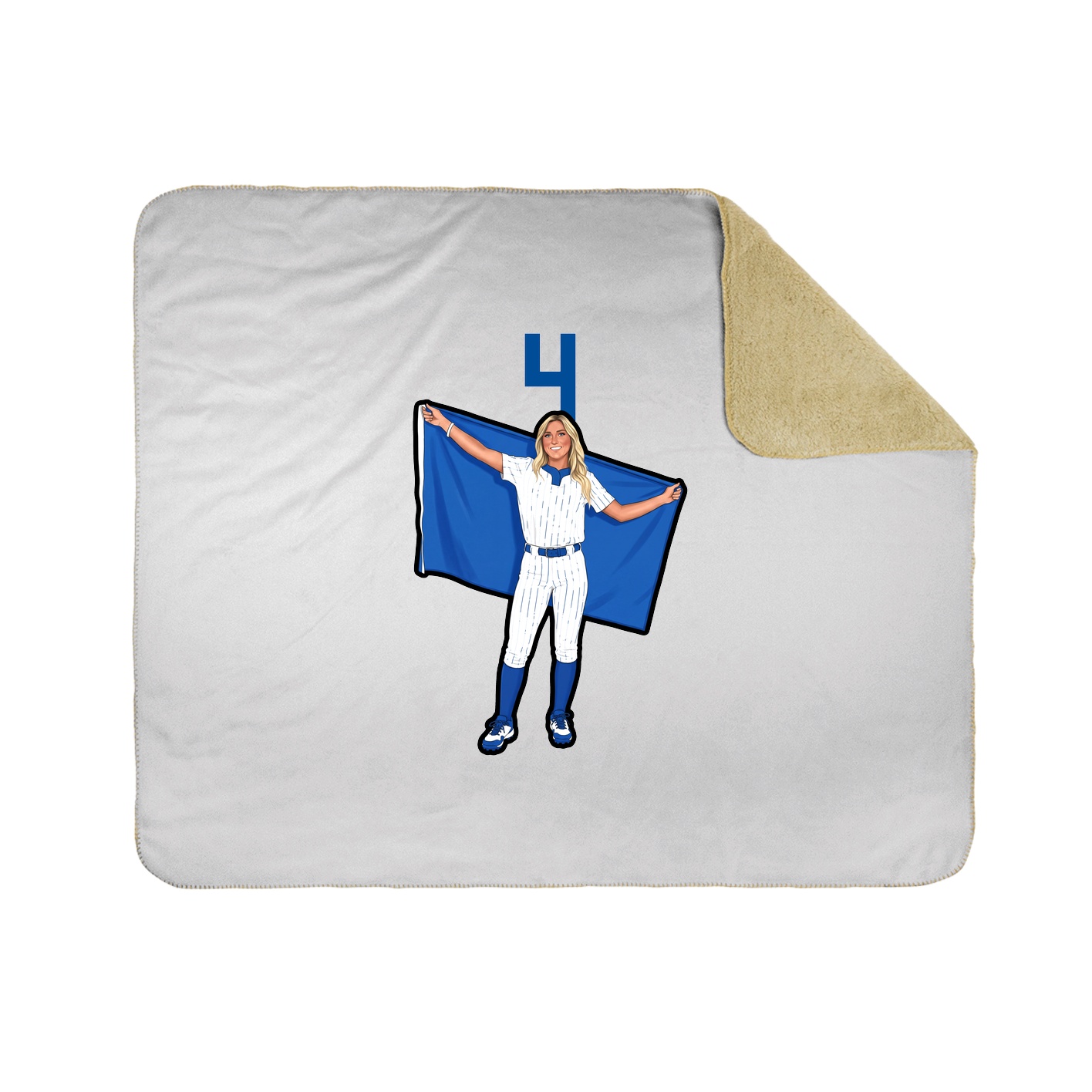 Throw Blanket — Number Top in White
