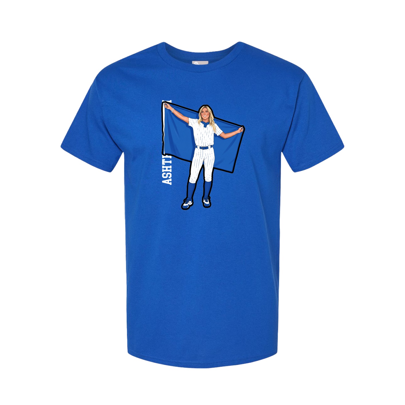 Youth Tee — Name Vertical in Royal