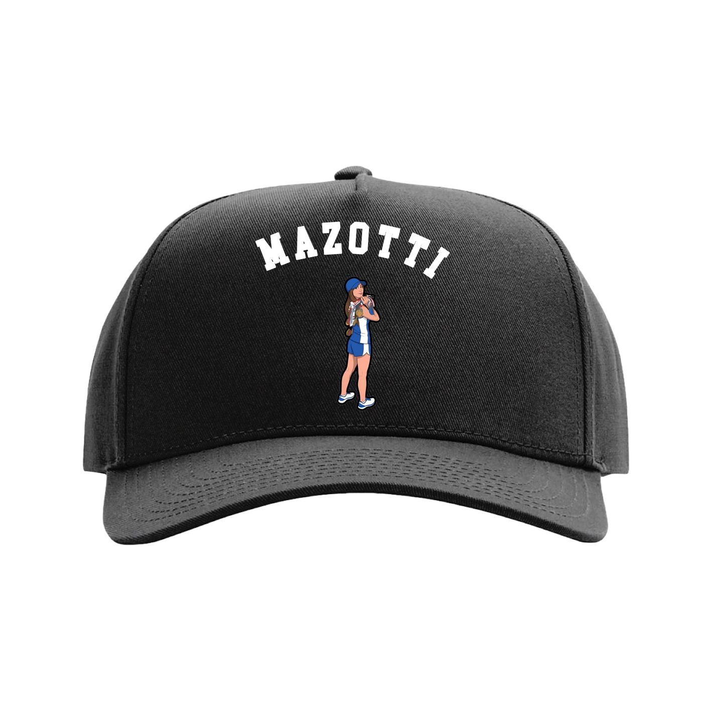 Full Fabric Five-Panel Champ Cap — Shirsey Arch in Black