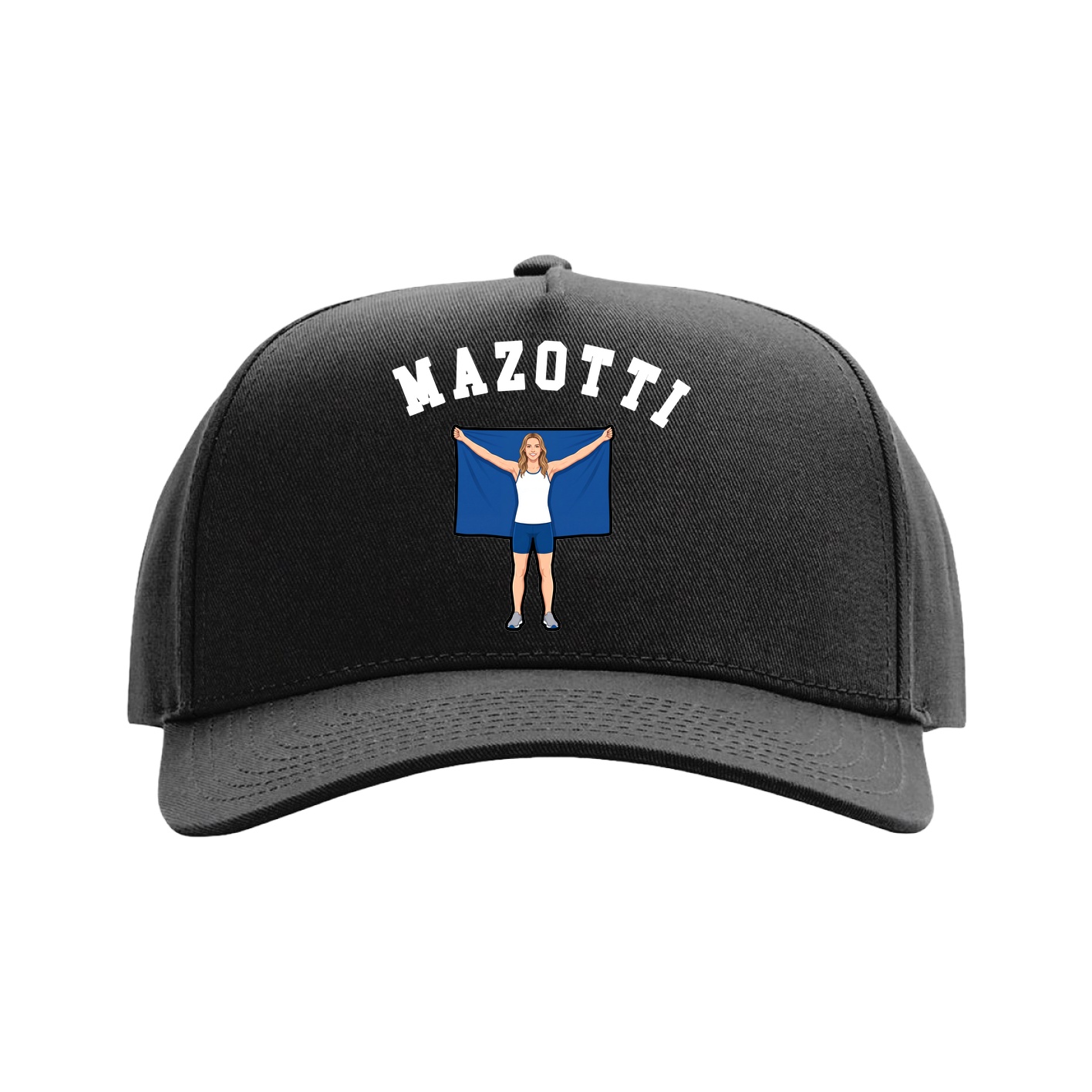 Full Fabric Five-Panel Champ Cap — Shirsey Arch in Black