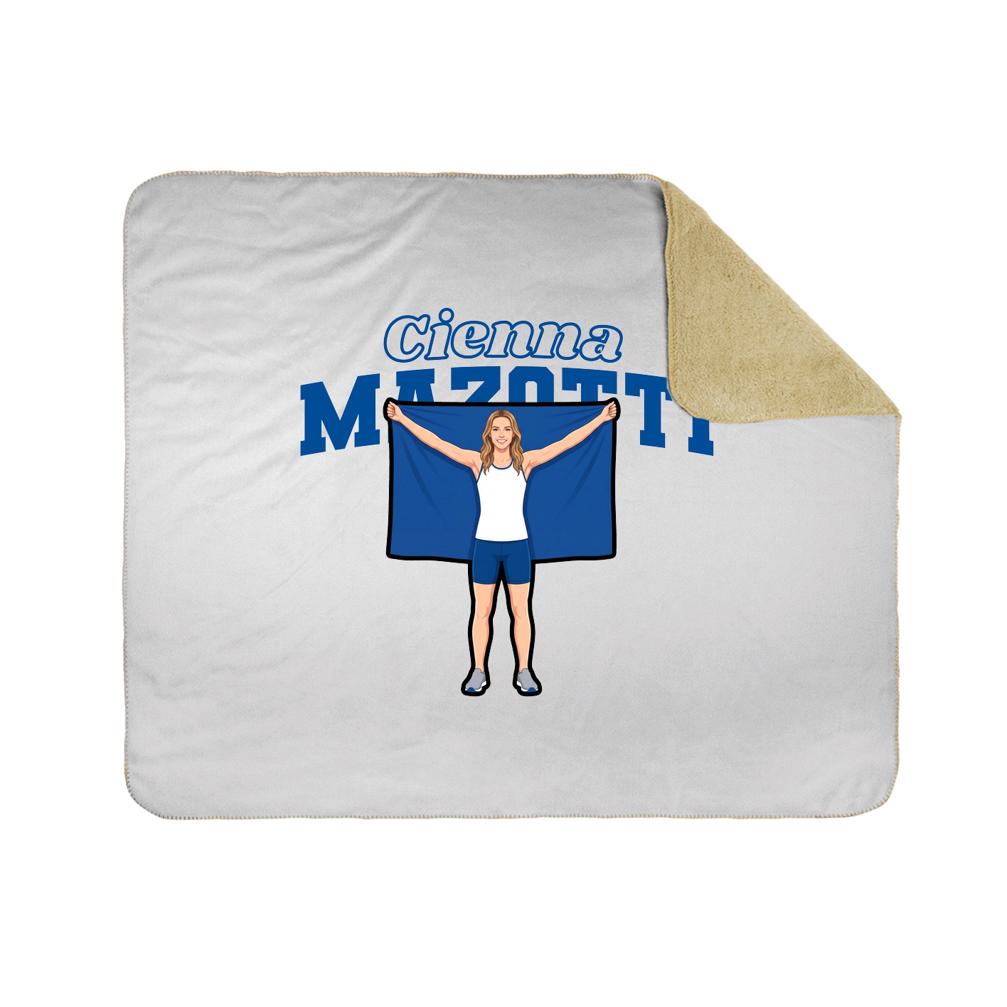 Throw Blanket — Name Arch in White