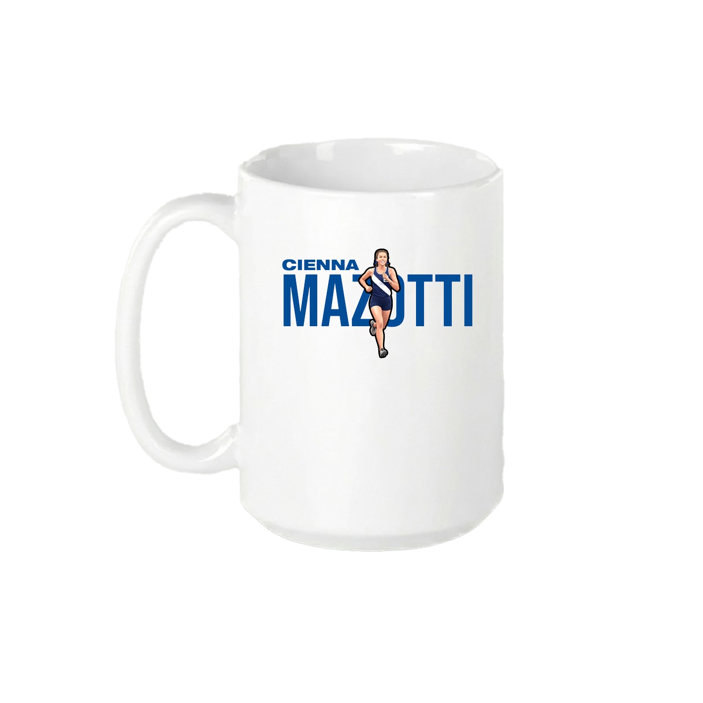 15oz Coffee Mug — Player Name in White