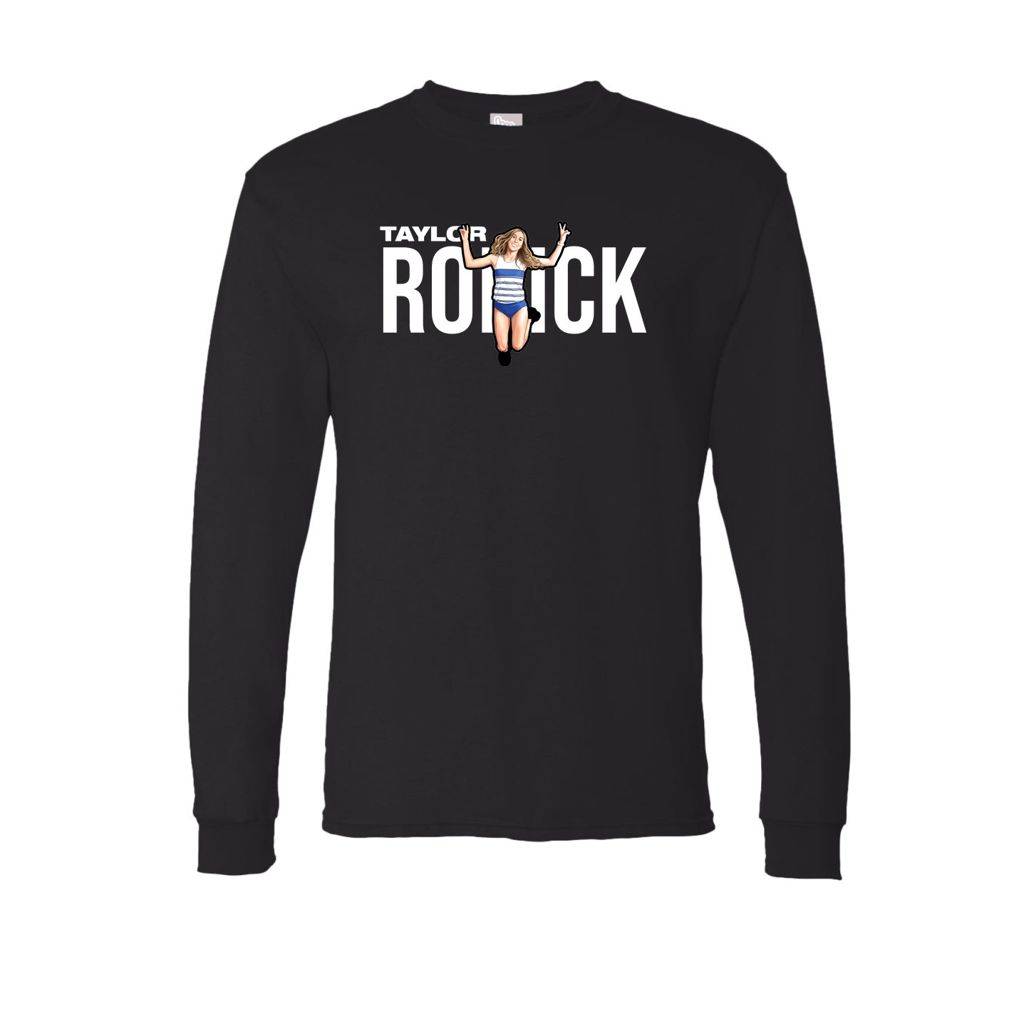 Long Sleeve Tee — Player Name in Black