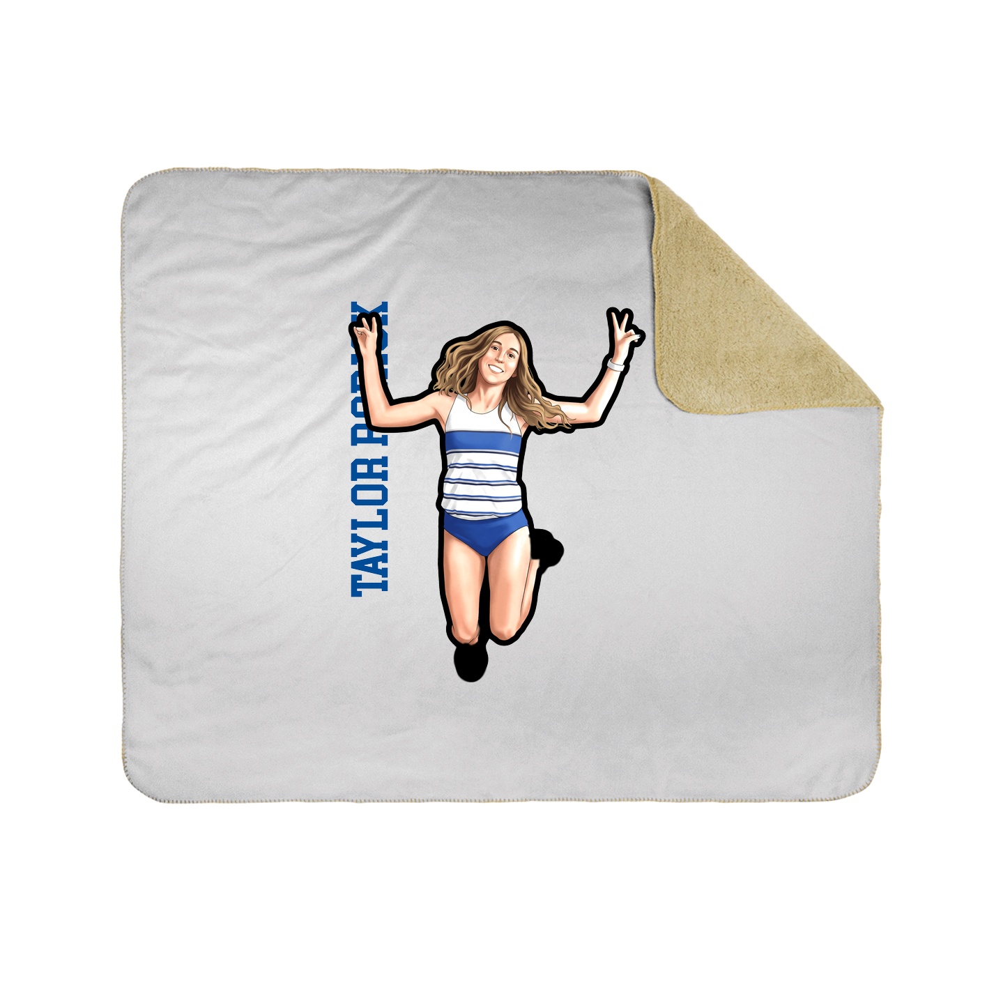 Throw Blanket — Name Vertical in White