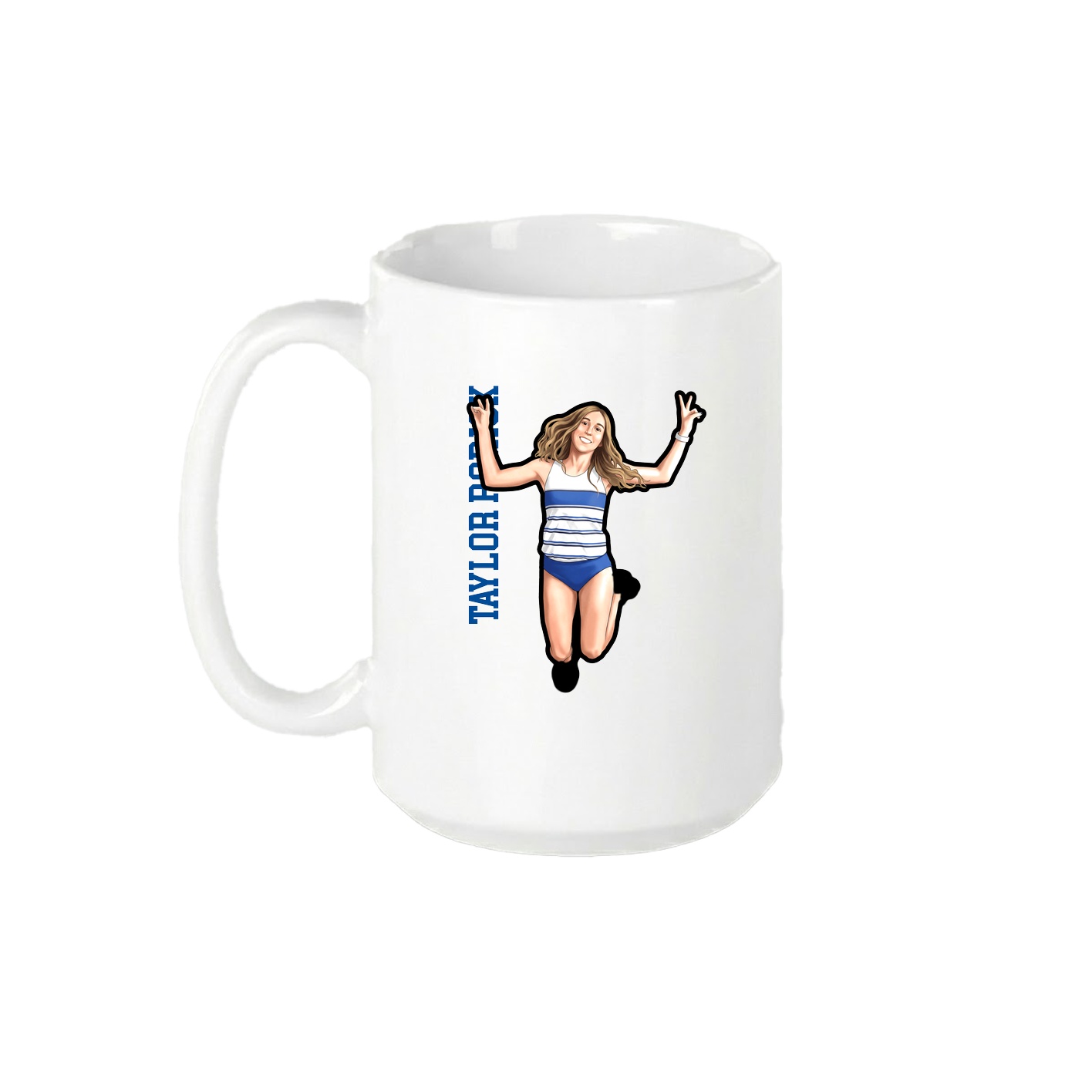 15oz Coffee Mug — Name Vertical in White