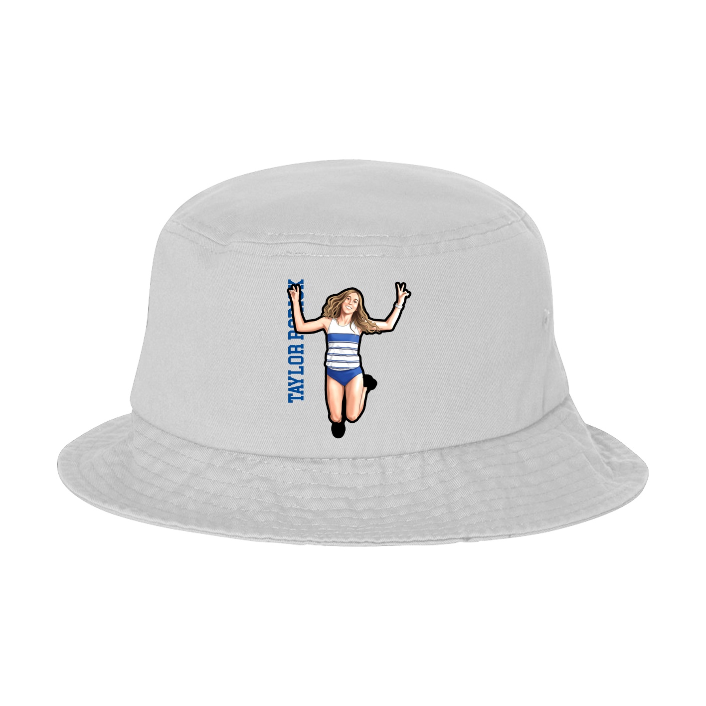 Bucket Cap — Name Vertical in White