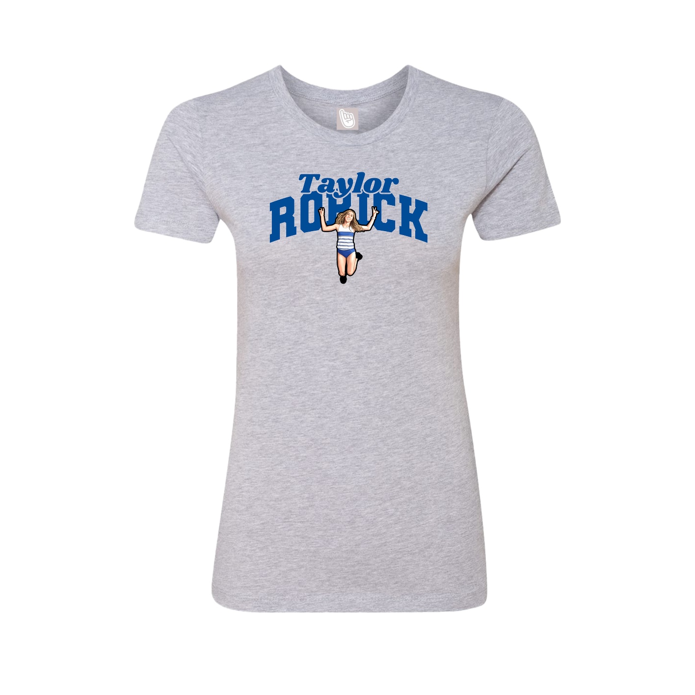 Fitted Women's Tee — Signature Arch in Grey