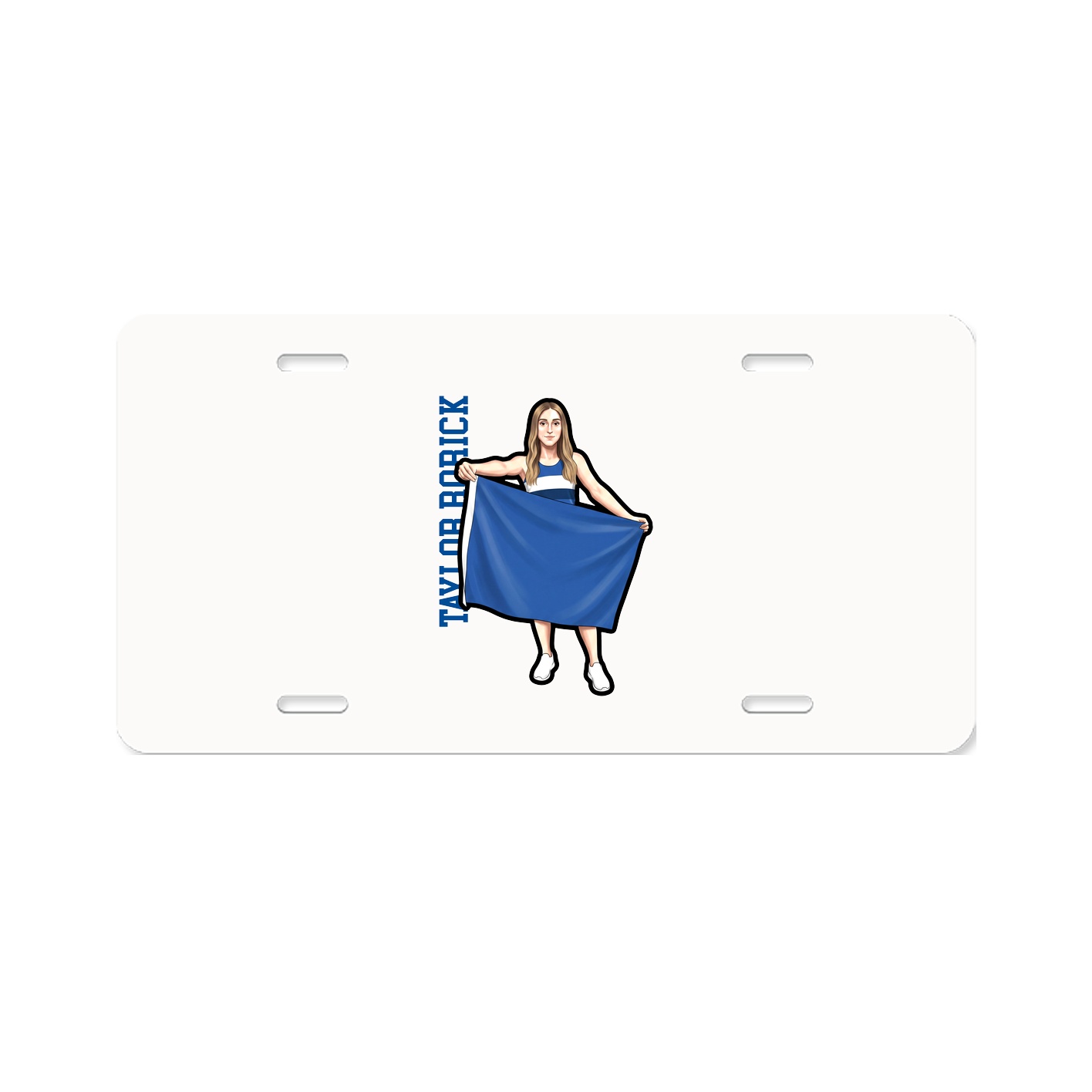 License Plate — Name Vertical in Classic