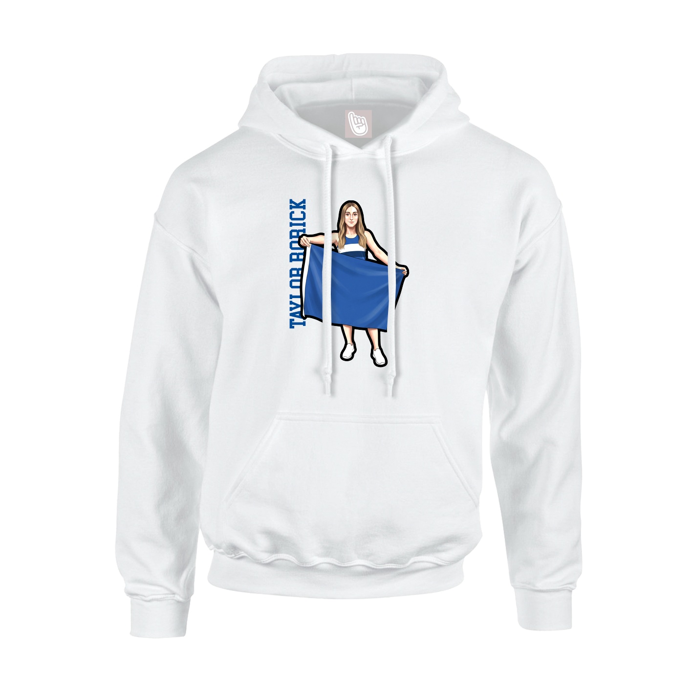 Youth Hoodie — Name Vertical in White