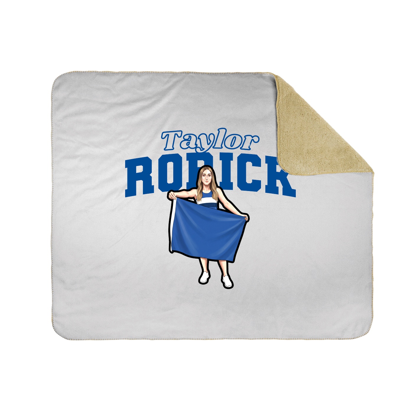 Throw Blanket — Name Arch in White