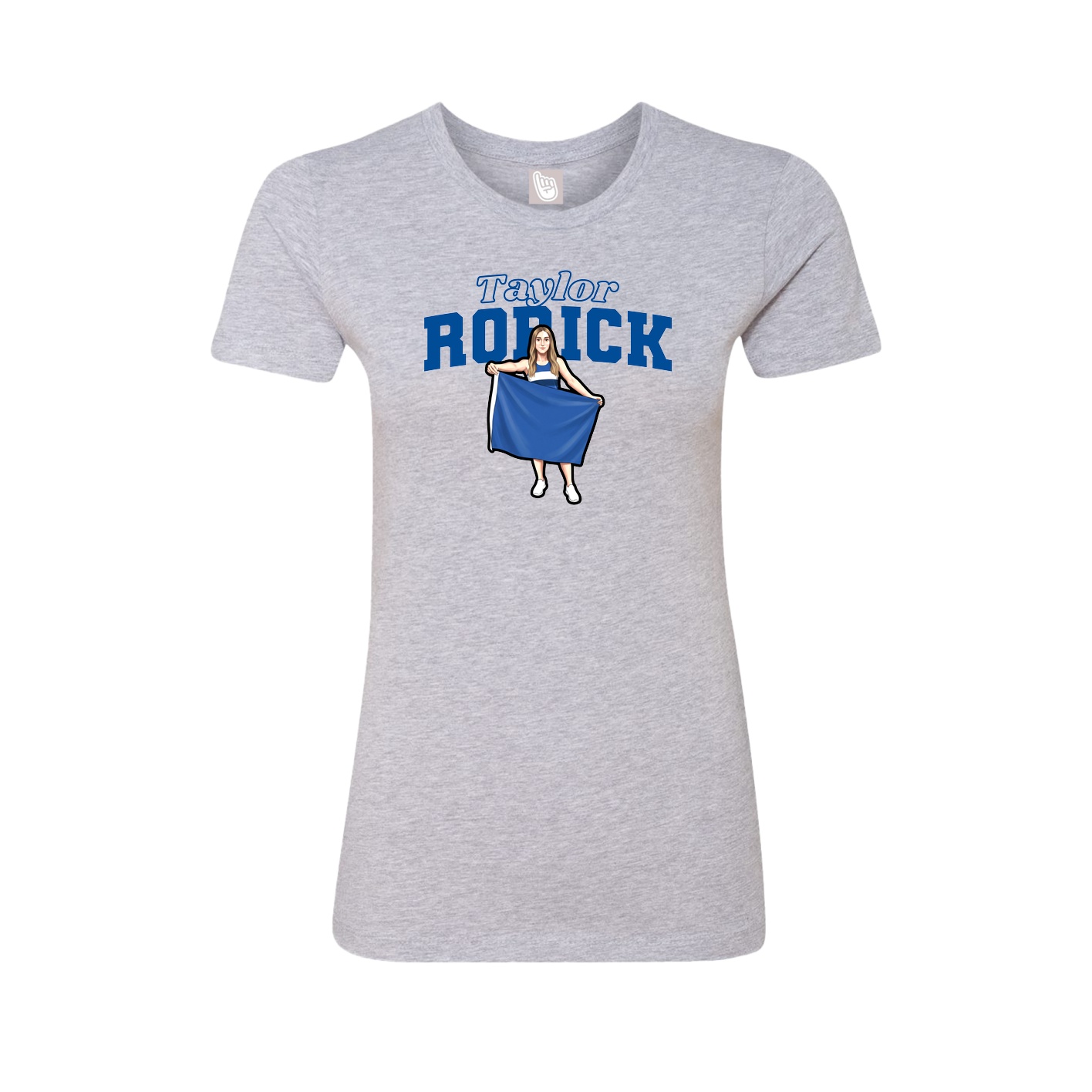 Fitted Women's Tee — Name Arch in Grey