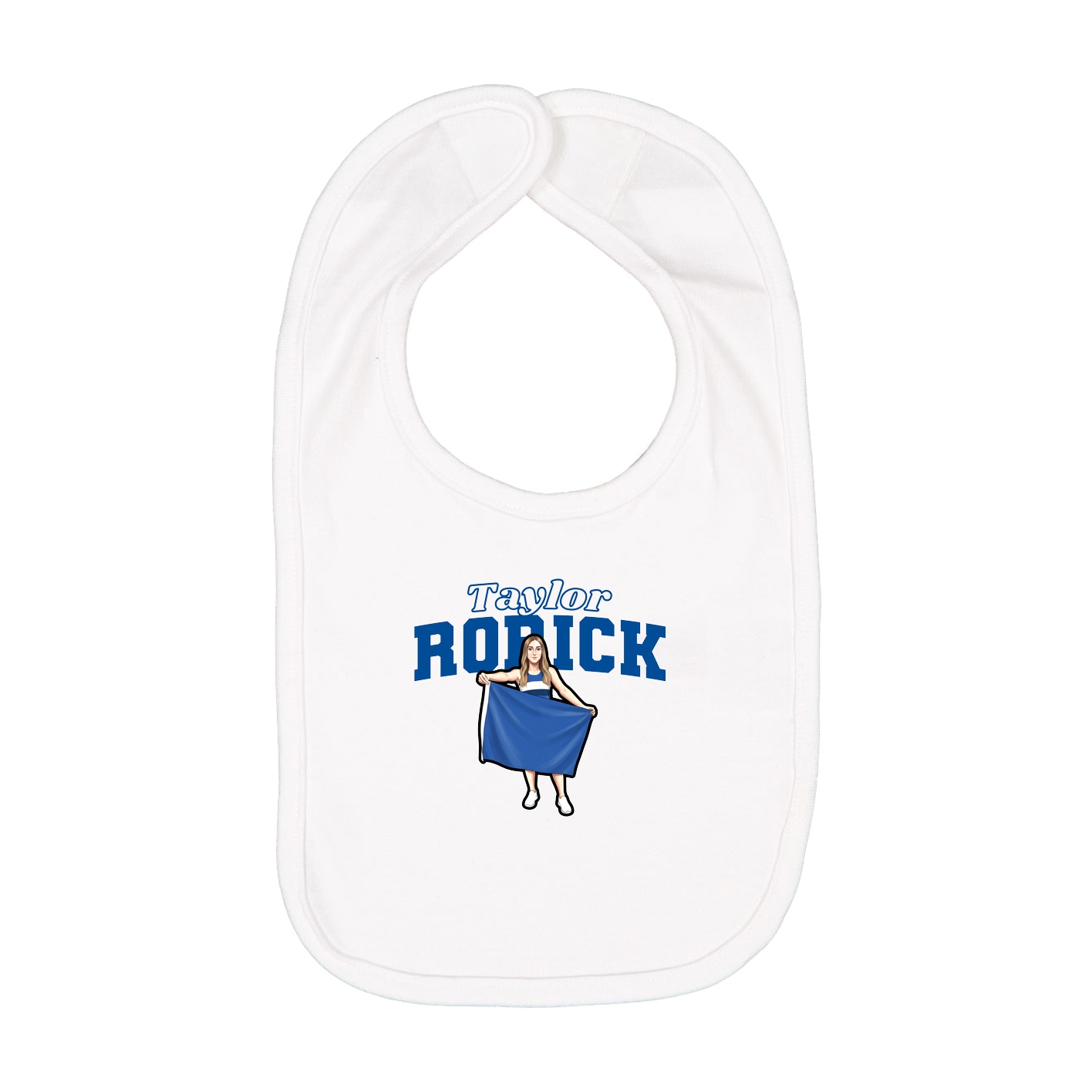 Infant Bib — Name Arch in White