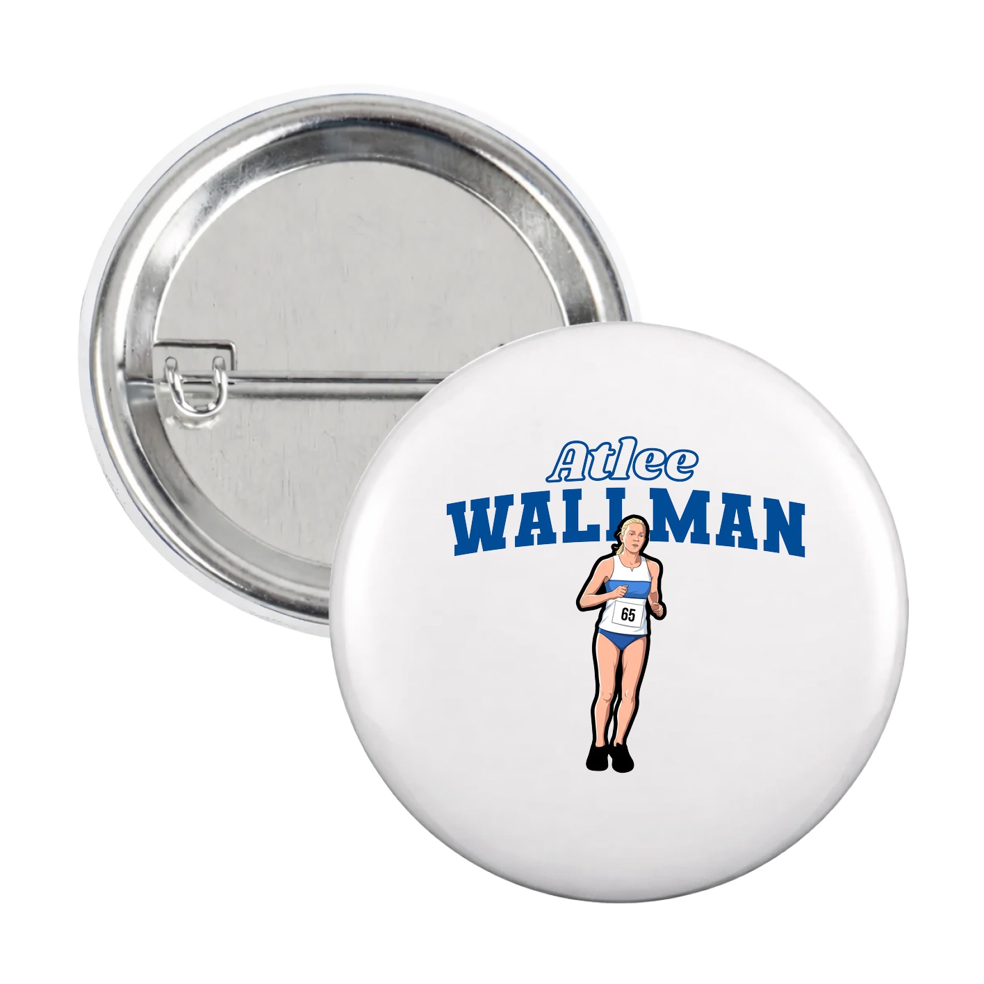 Game Day Button — Name Arch in White