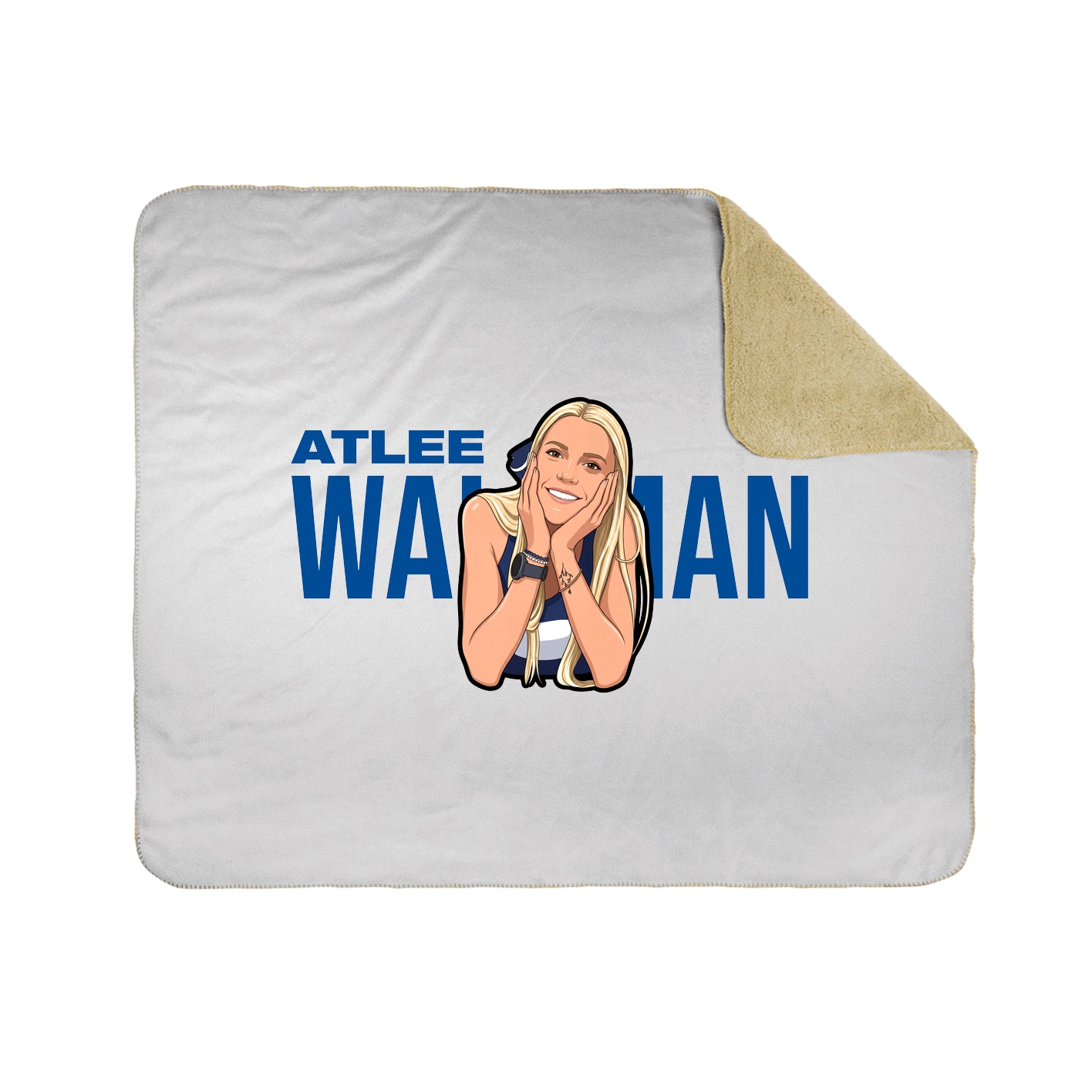 Throw Blanket — Player Name in White